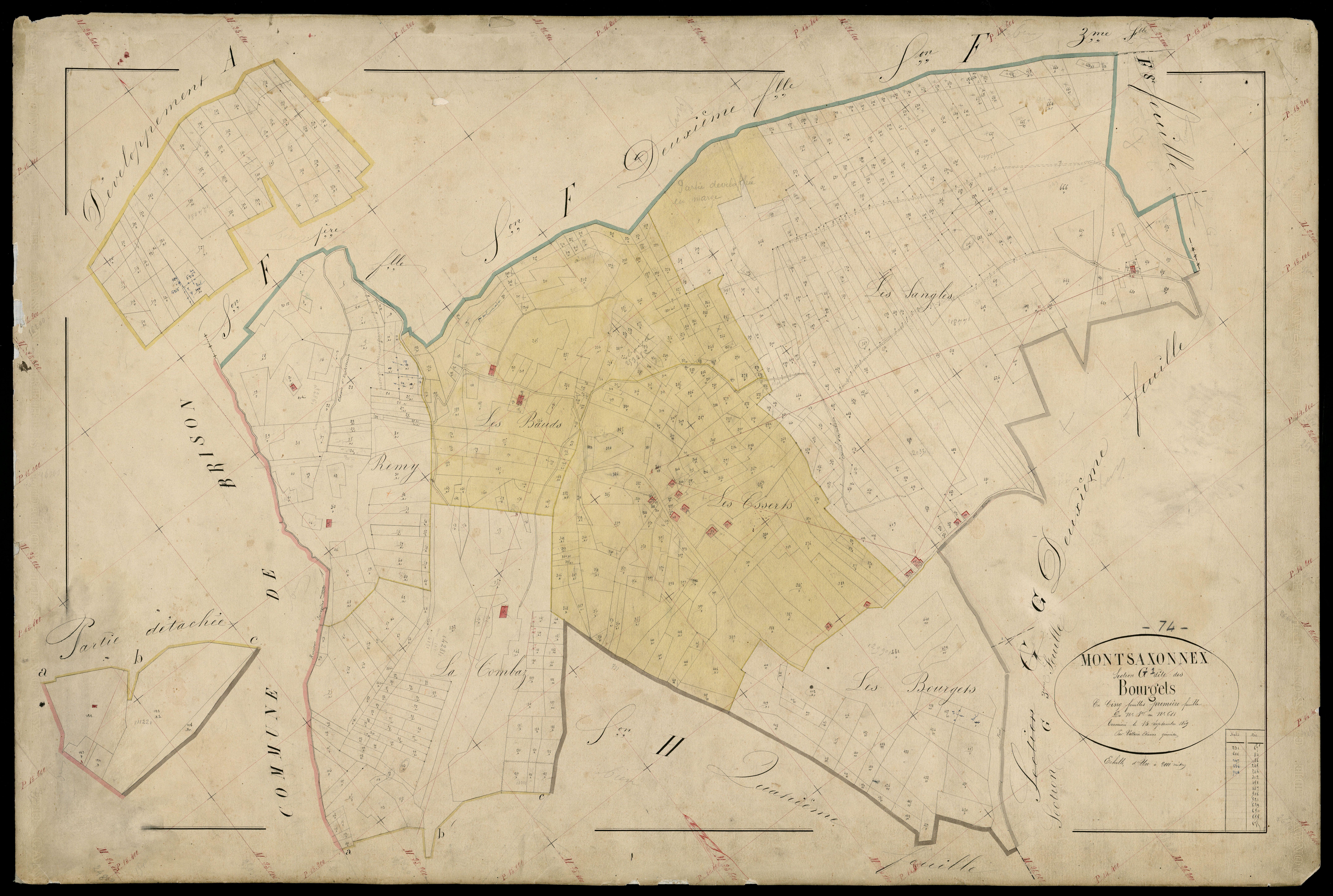 3 P 3 6320 - Feuille n° 1 bis, parcelles n° 18 à 407 -