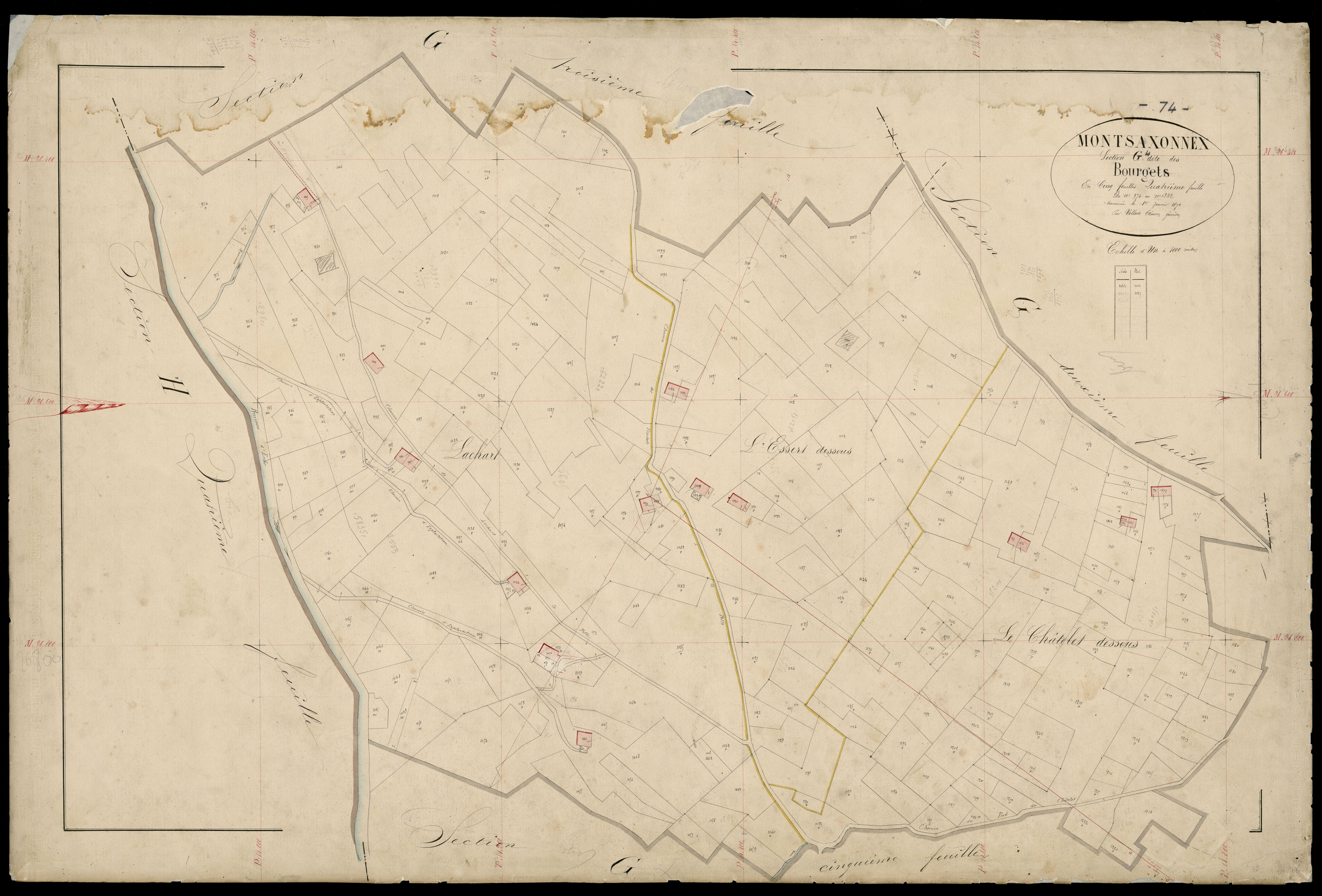 3 P 3 6324 - Feuille n° , parcelles n° 1223 à 197 - 10 novembre 1869