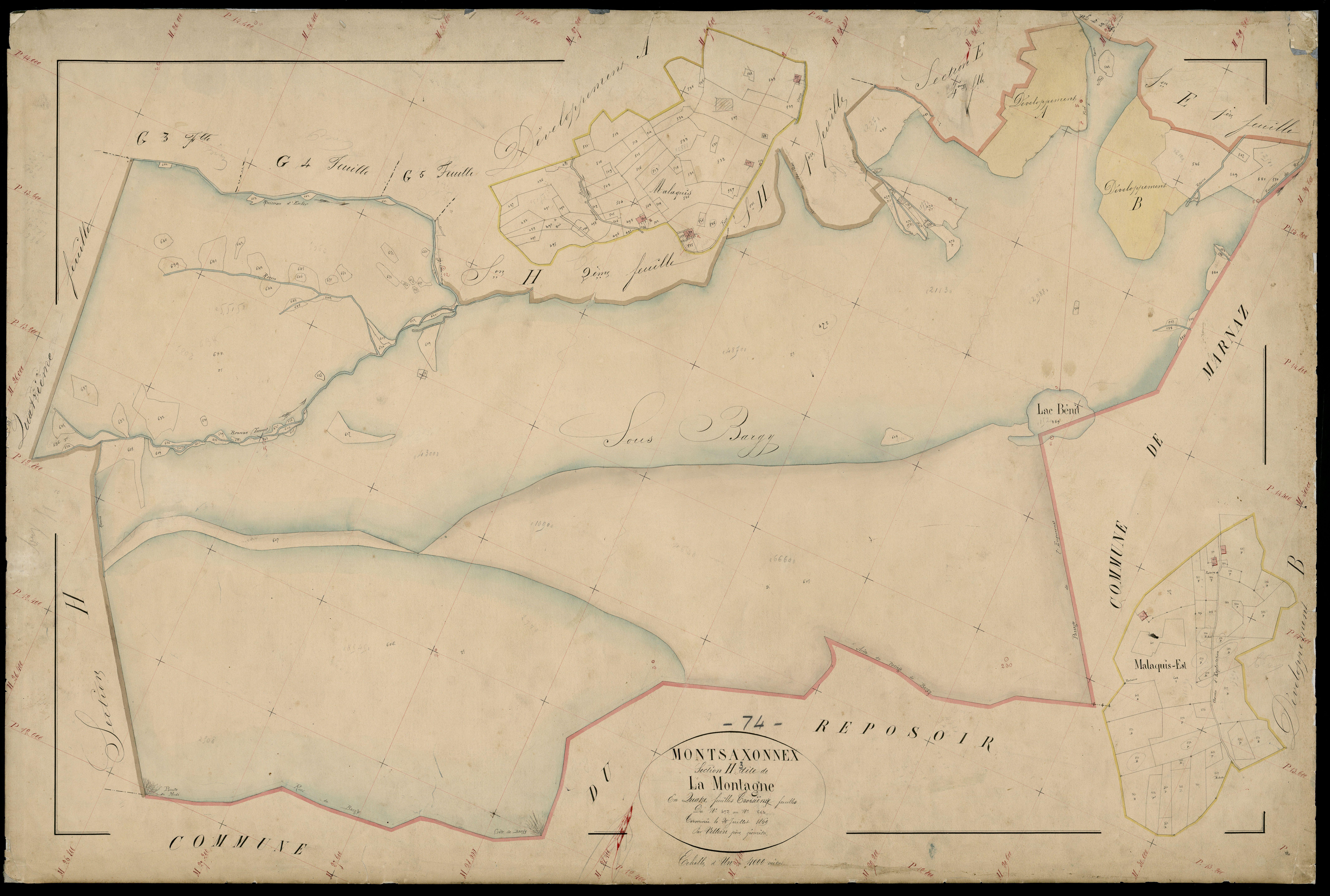 3 P 3 6328 - Feuille n° 4, parcelles n° 66 à 711 - 2 novembre 1869
