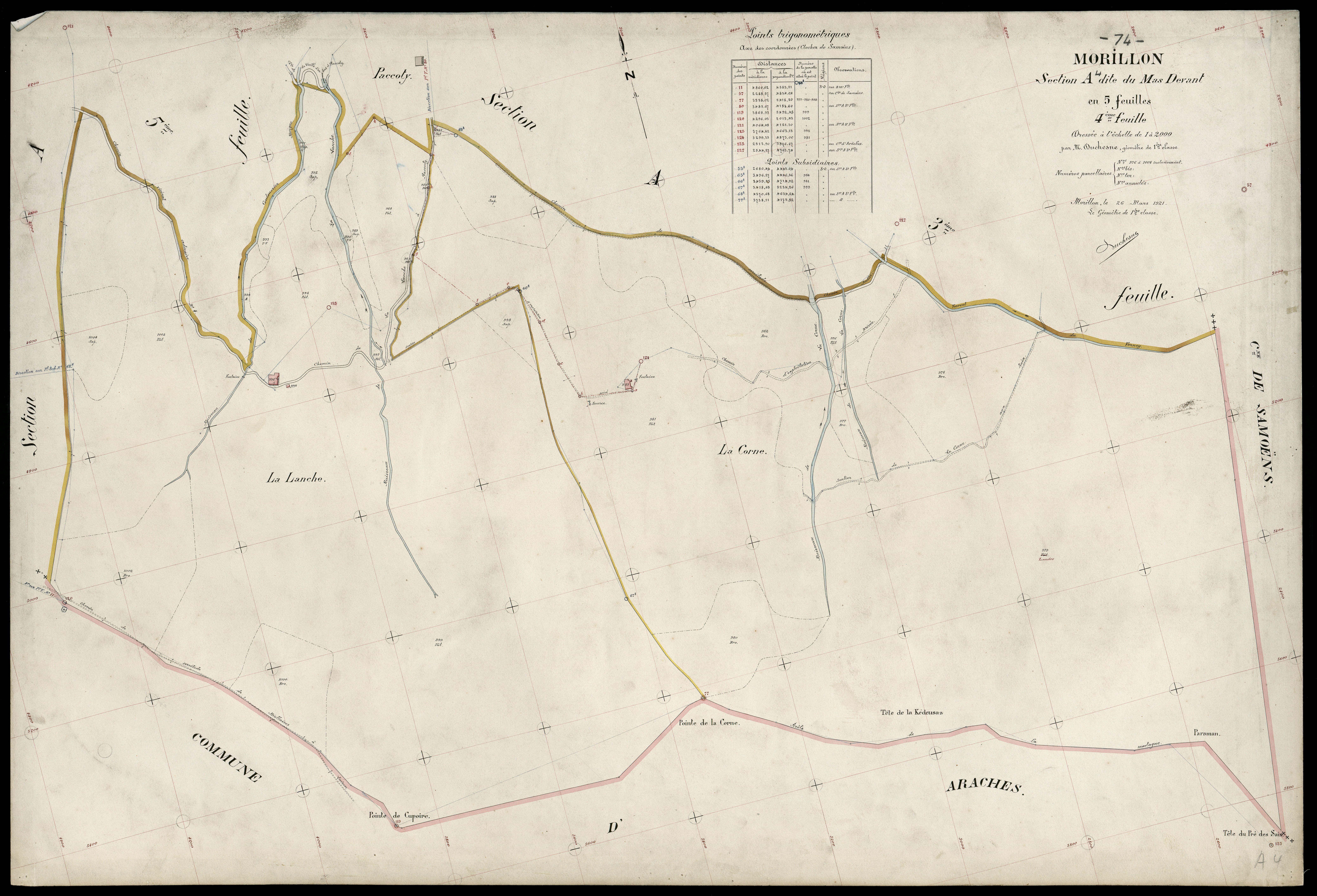 3 P 3 6335 - Feuille n° , parcelles n° 100 à 1142 - 26 mars 1921
