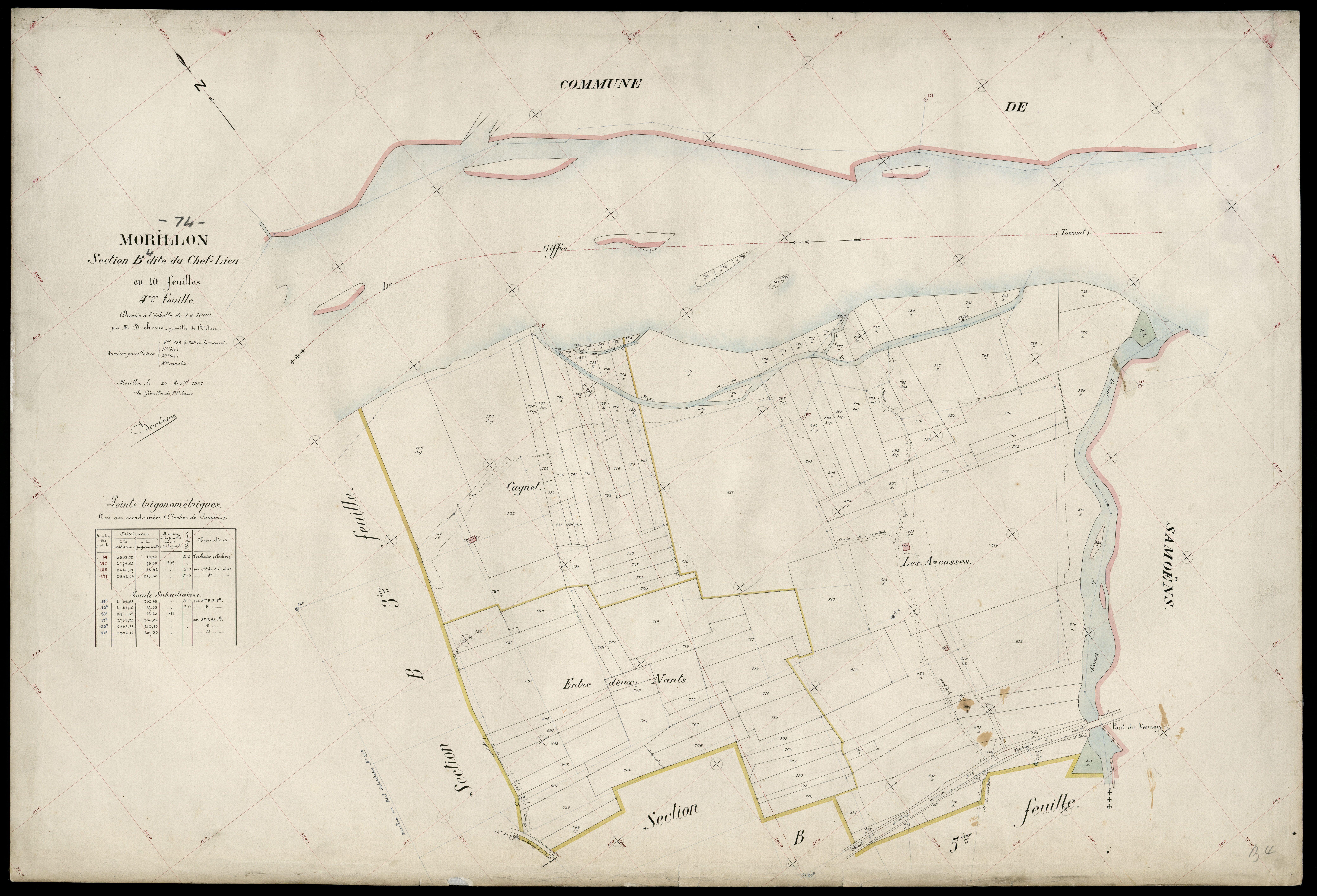 3 P 3 6340 - Feuille n° , parcelles n° 840 à 1200 - 20 avril 1921