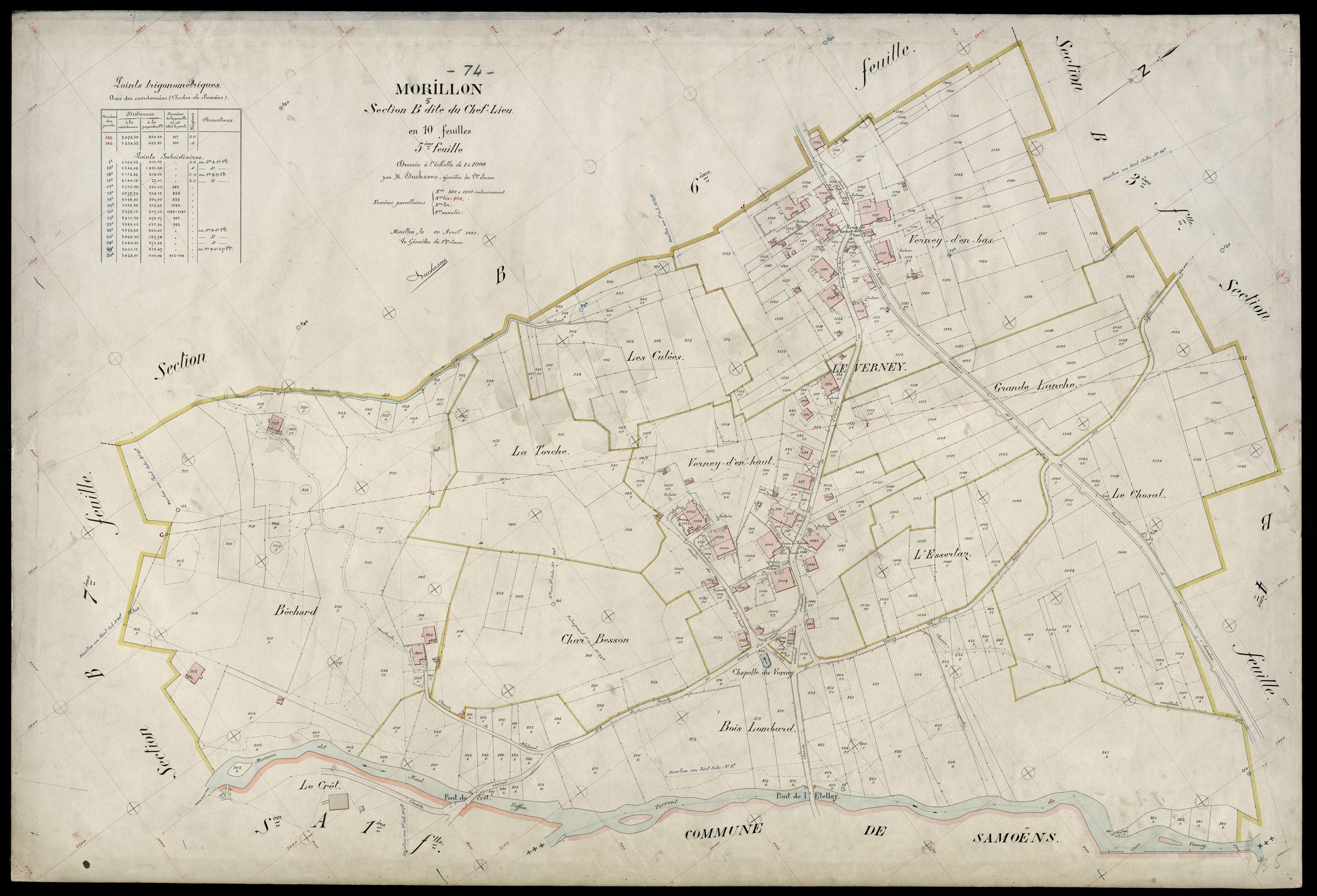 3 P 3 6341 - Feuille n° 6, parcelles n° 1201 à 113 - 20 avril 1921