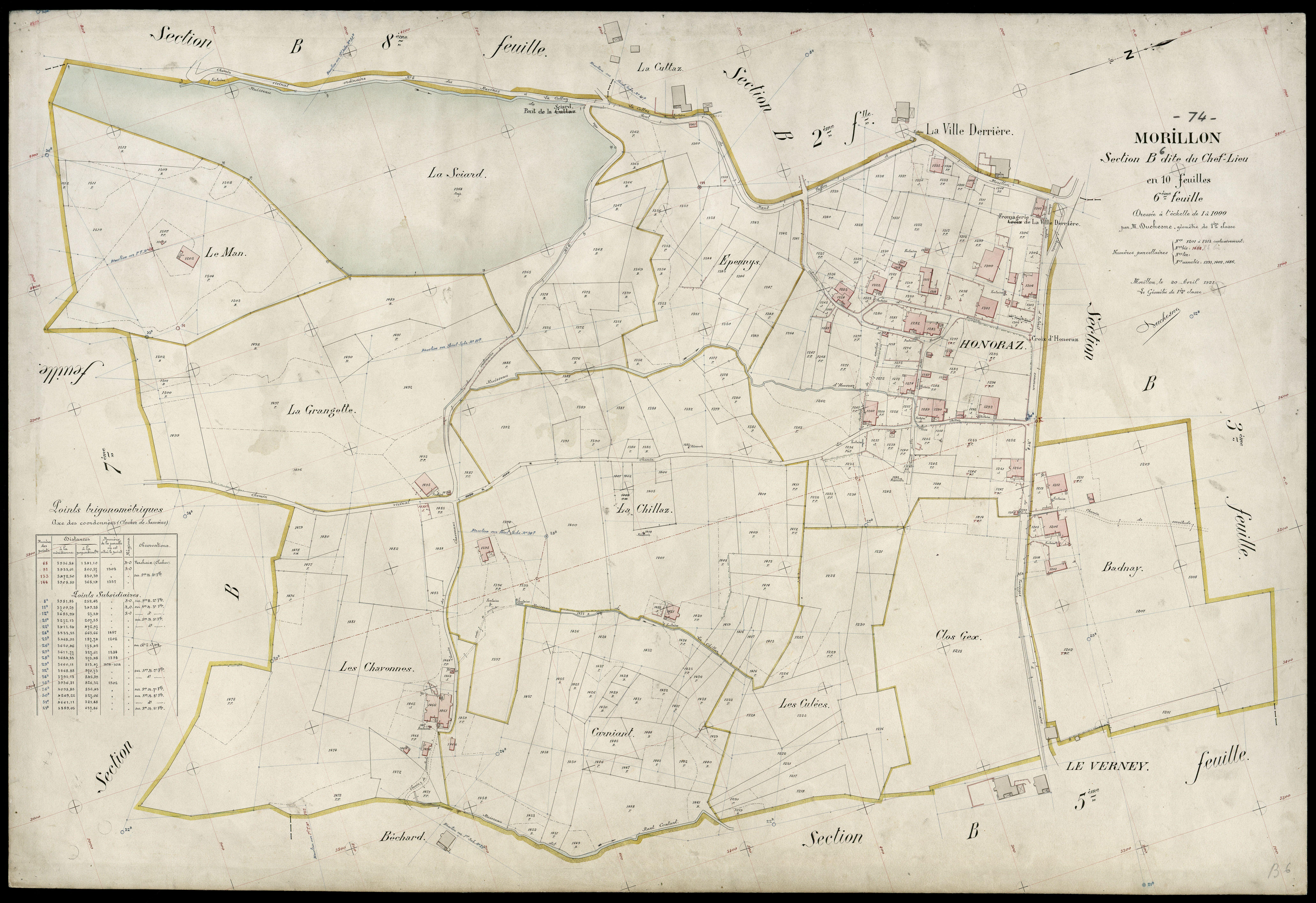 3 P 3 6342 - Feuille n° 7, parcelles n° 114 à 1811 - 20 avril 1921