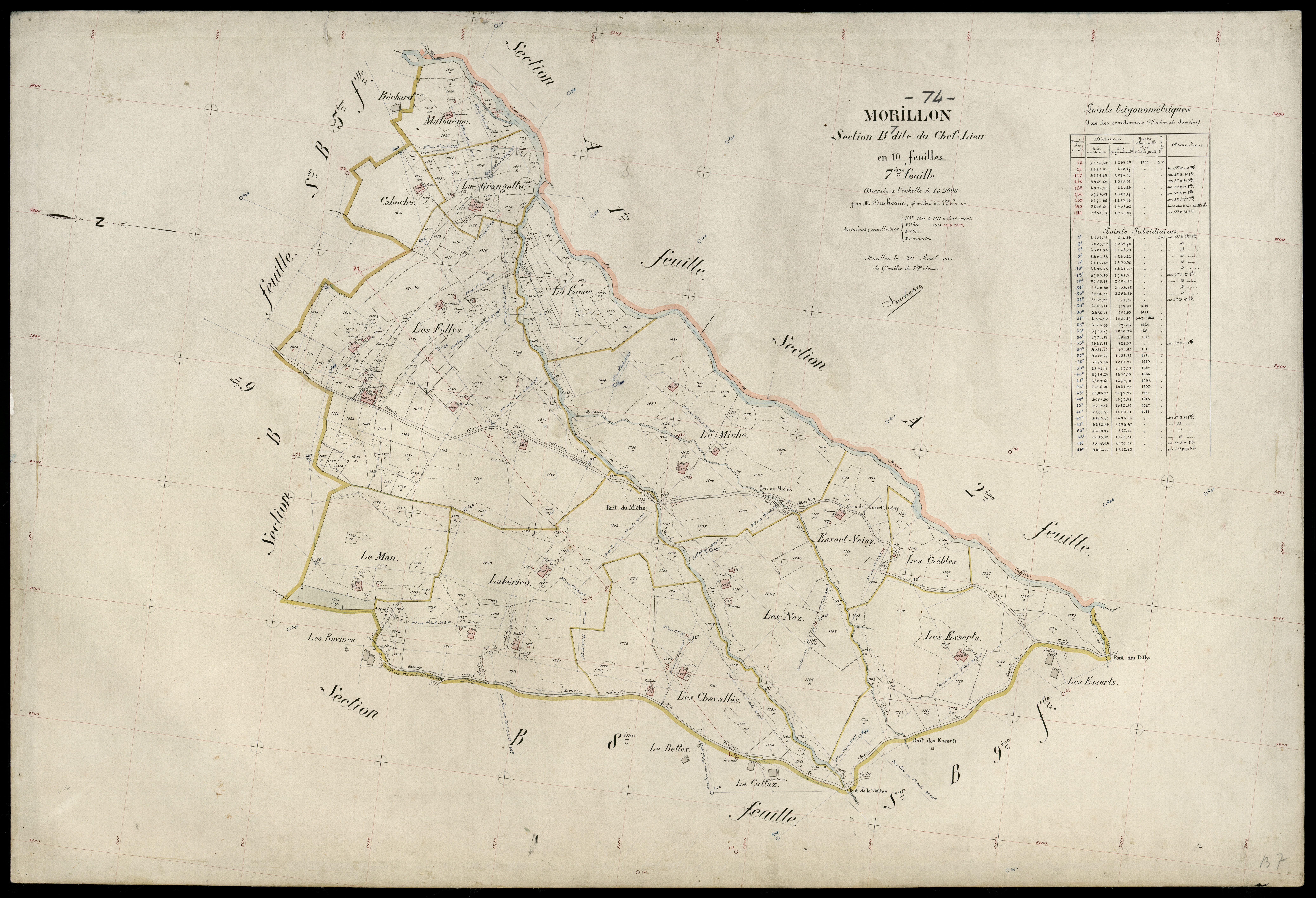 3 P 3 6343 - Feuille n° 8, parcelles n° 1812 à 2293 - 22 avril 1921