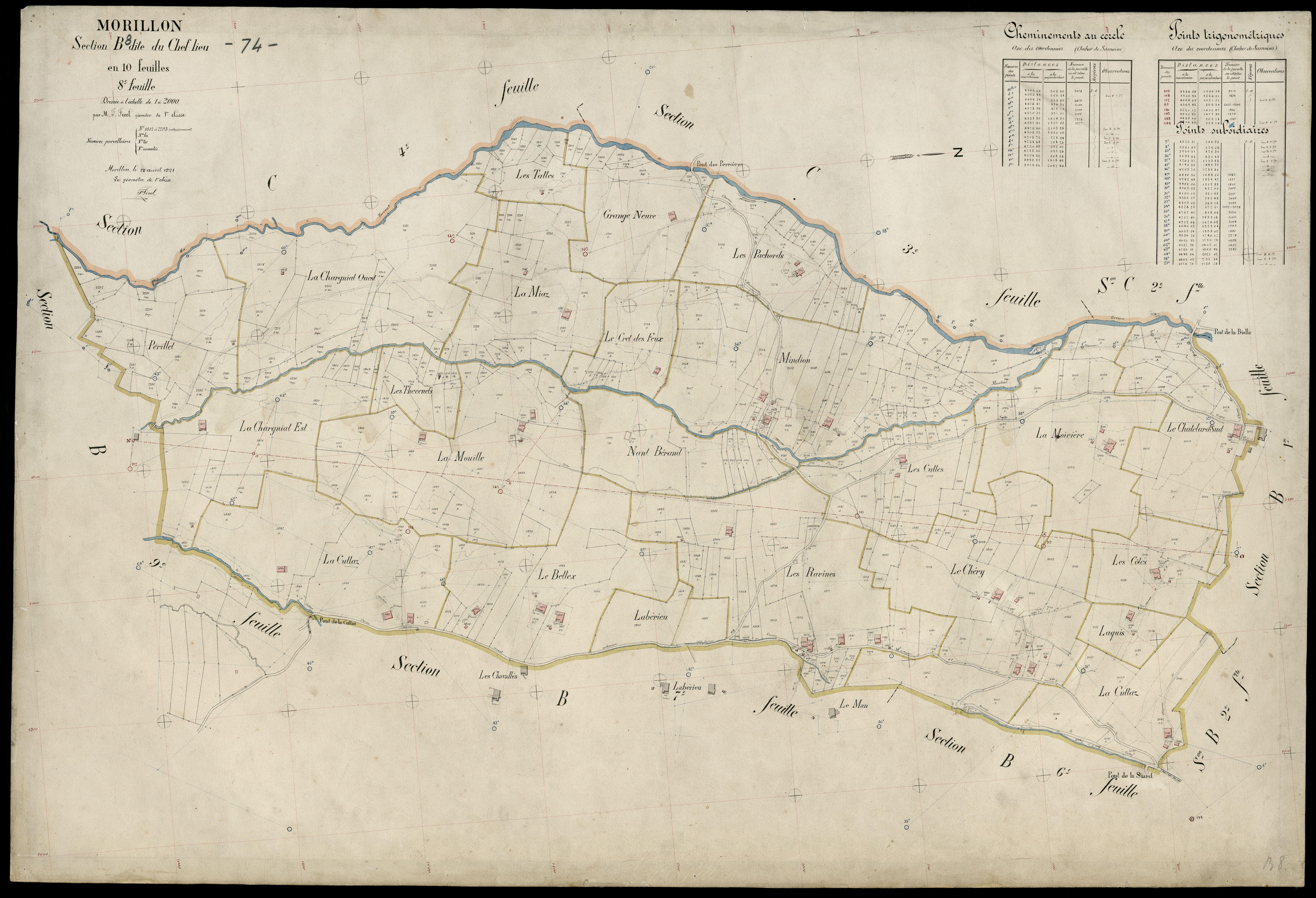 3 P 3 6344 - Feuille n° 9, parcelles n° 2294 à 279 - 22 avril 1921