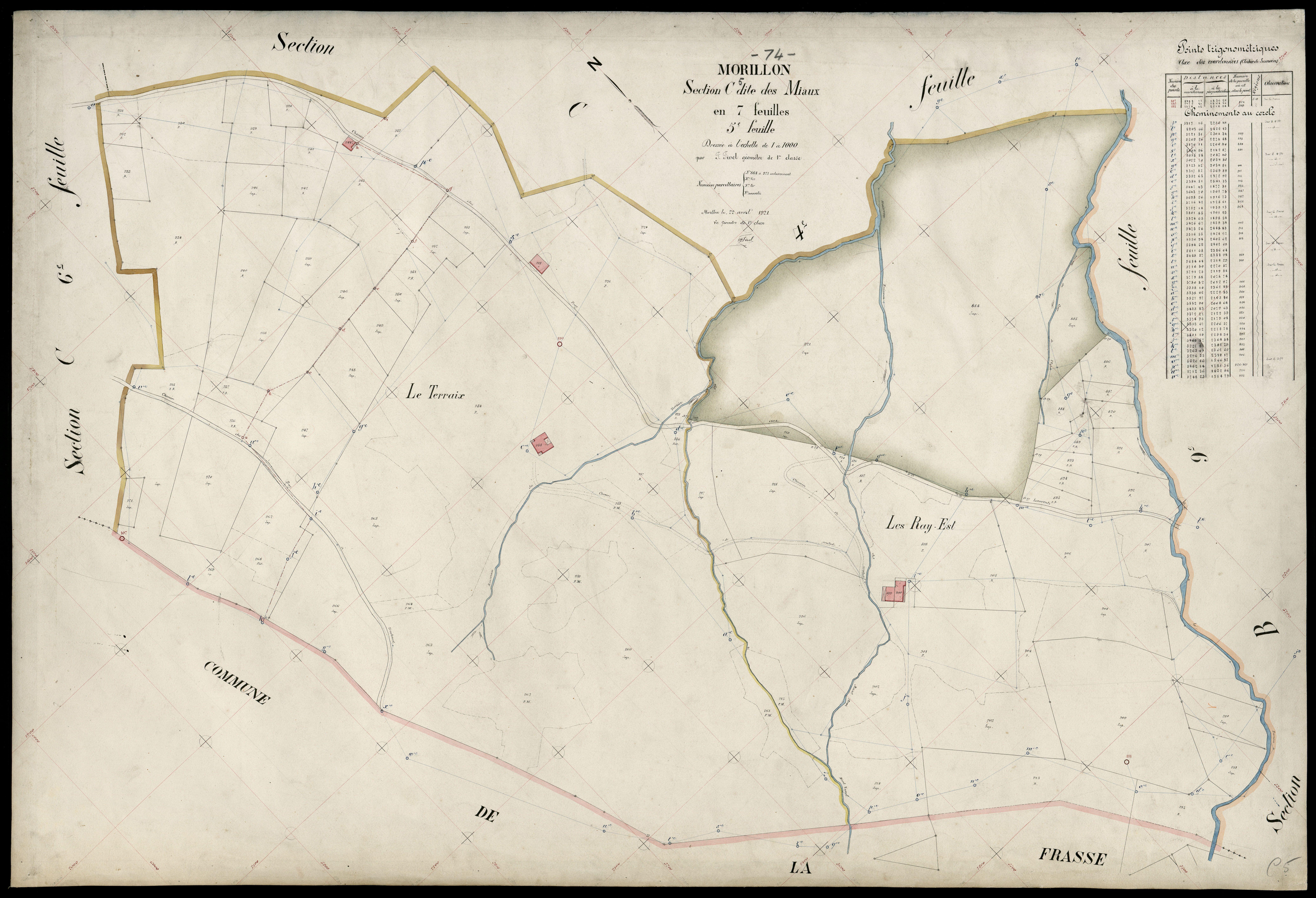 3 P 3 6351 - Feuille n° 6, parcelles n° 972 à 1179 - 22 avril 1921