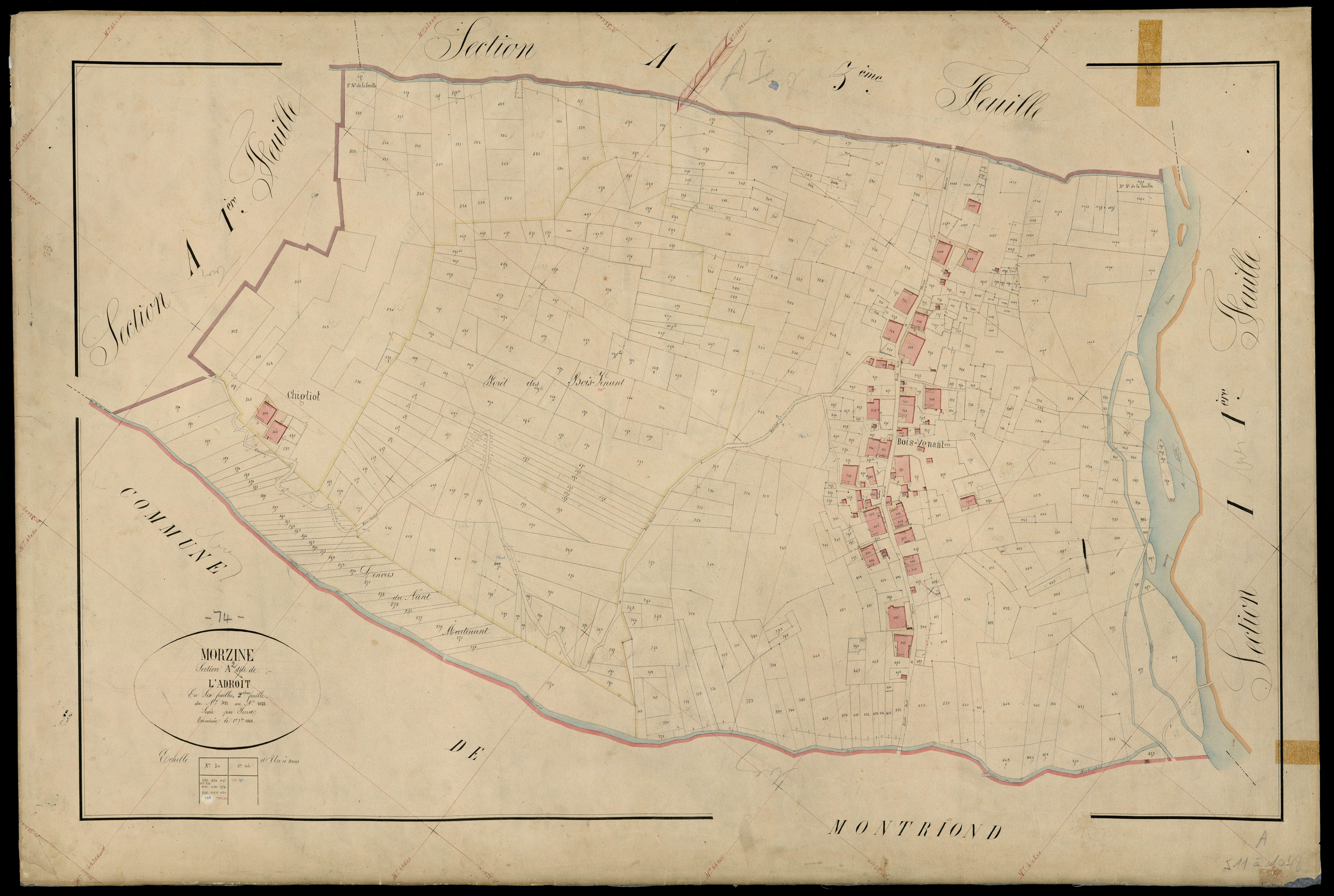 3 P 3 6356 - Feuille n° 3, parcelles n° 1049 à 1791 - 1er septembre 1868