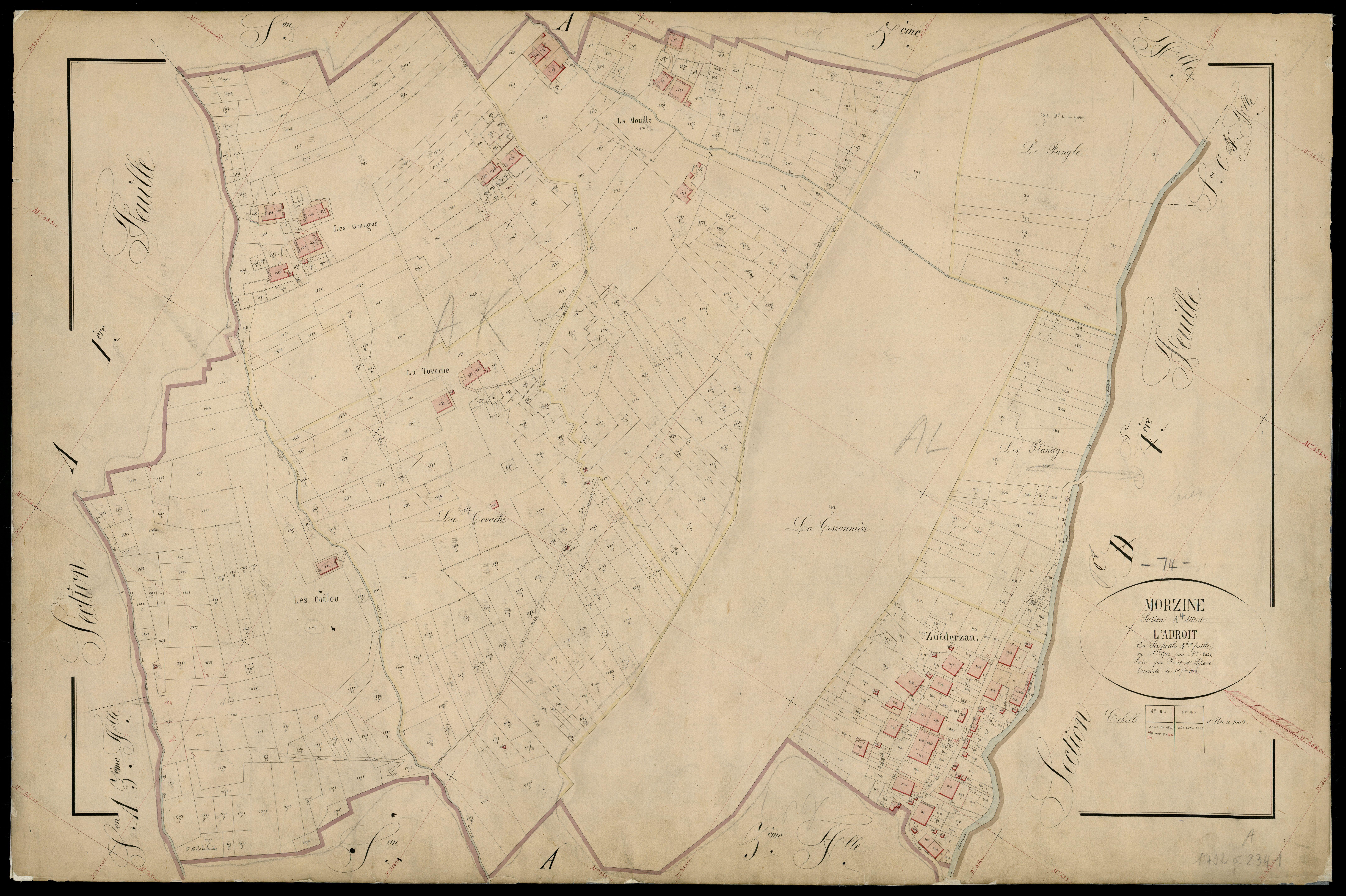 3 P 3 6358 - Feuille n° , parcelles n° 2342 à 273 - 1er septembre 1868