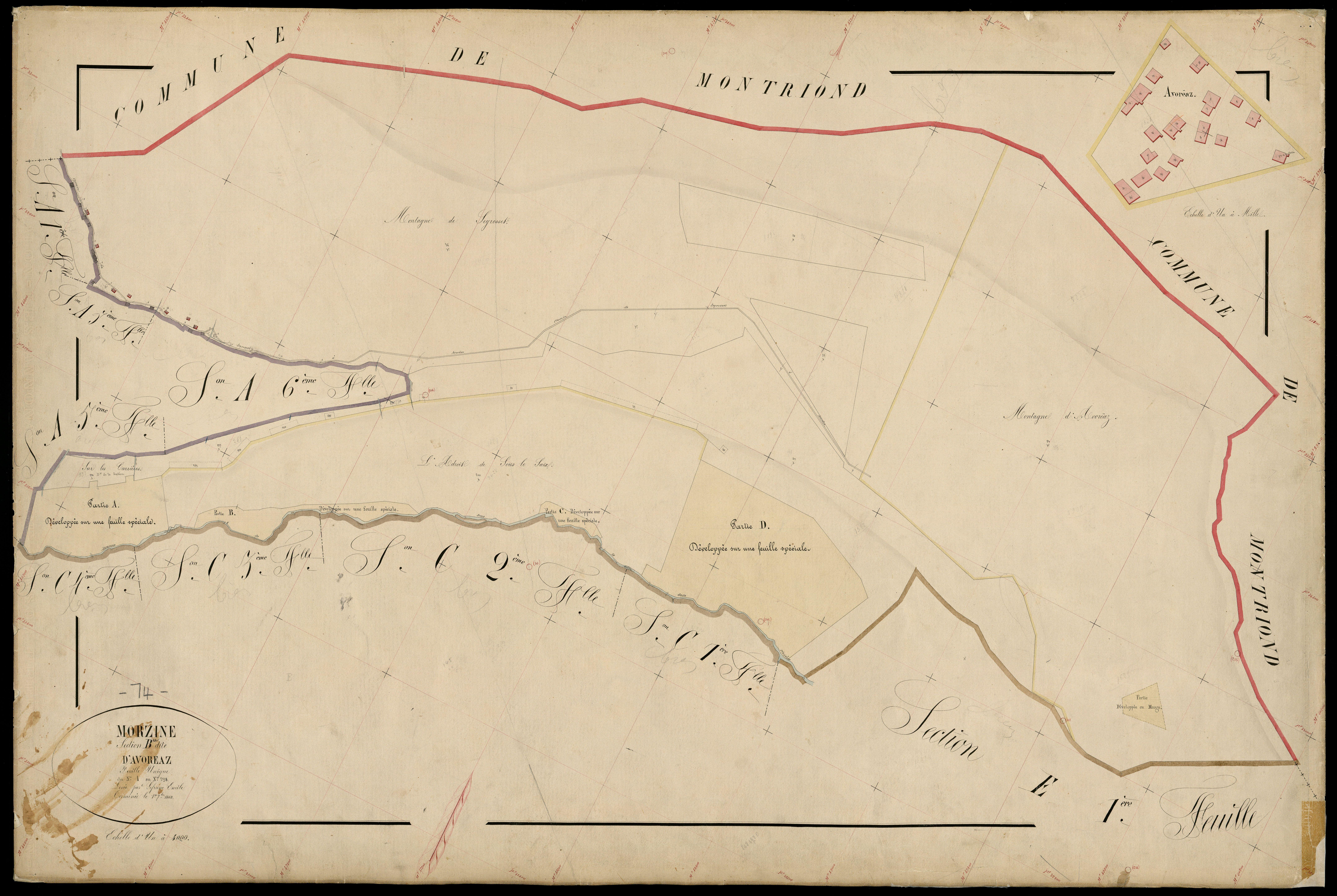 3 P 3 6361 - Feuille n° 1 bis, parcelles n° 1 à 290 -