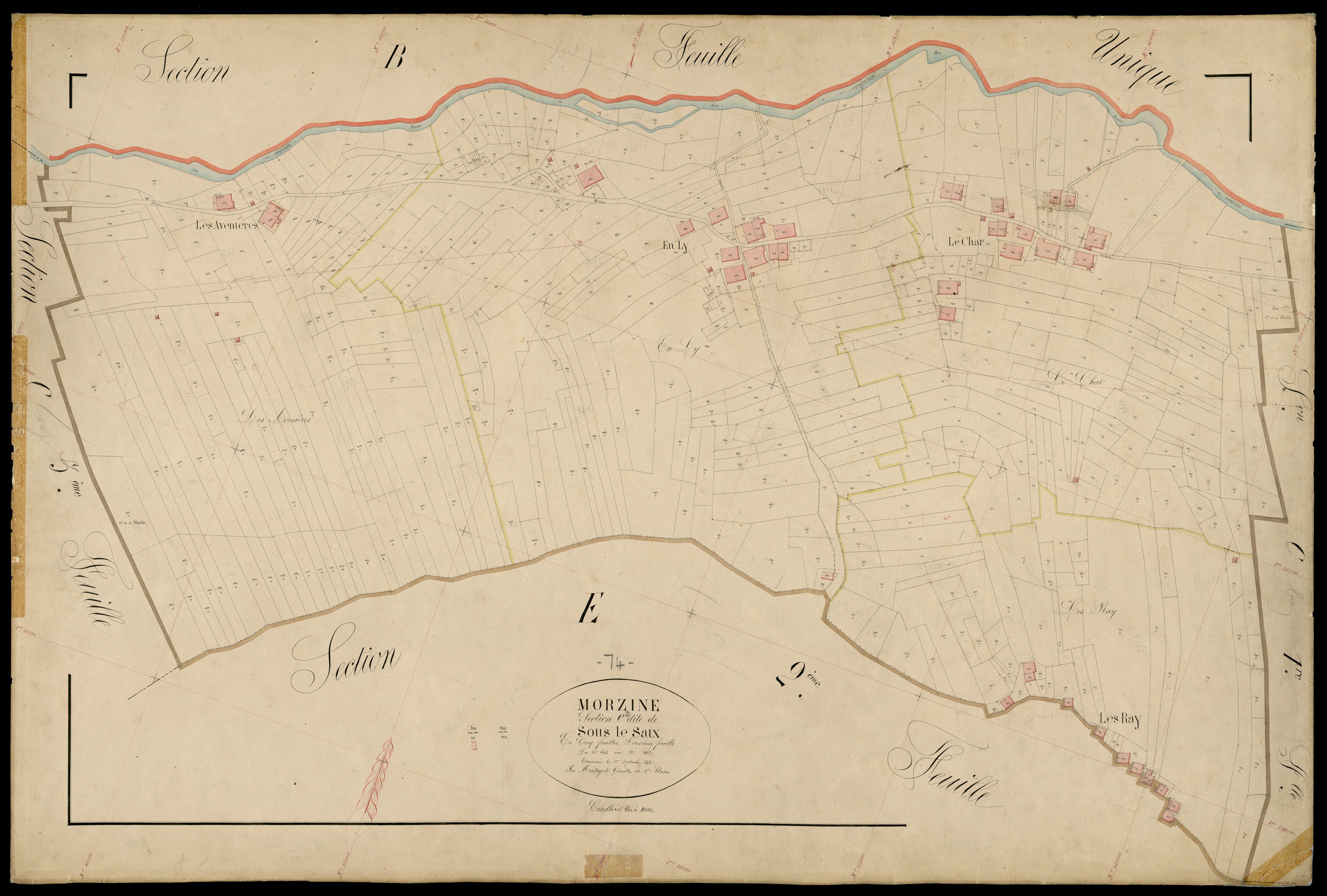 3 P 3 6364 - Feuille n° 3, parcelles n° 1129 à 1486 - 1er septembre 1868