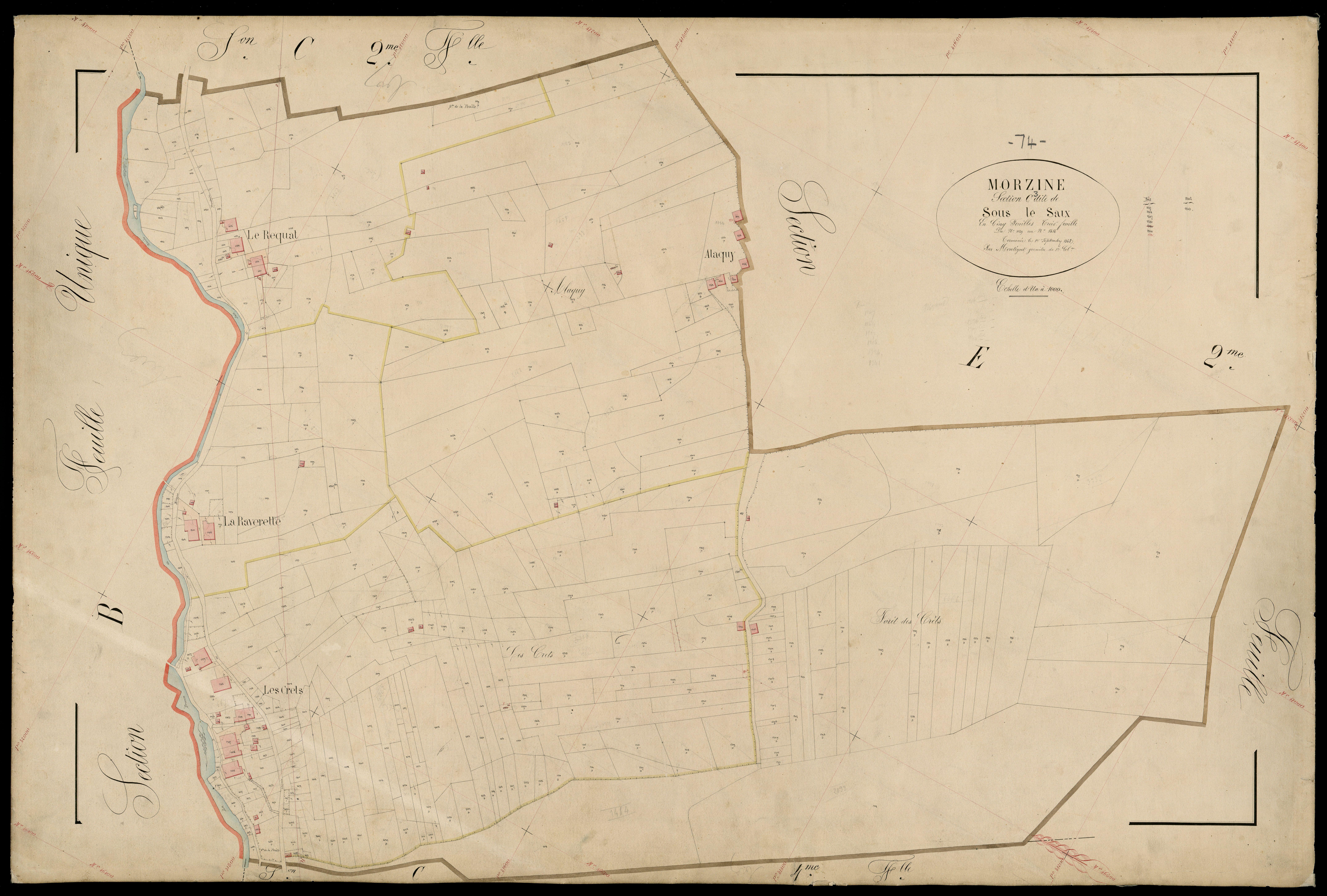 3 P 3 6365 - Feuille n° 4, parcelles n° 1487 à 1764 - 1er septembre 1868