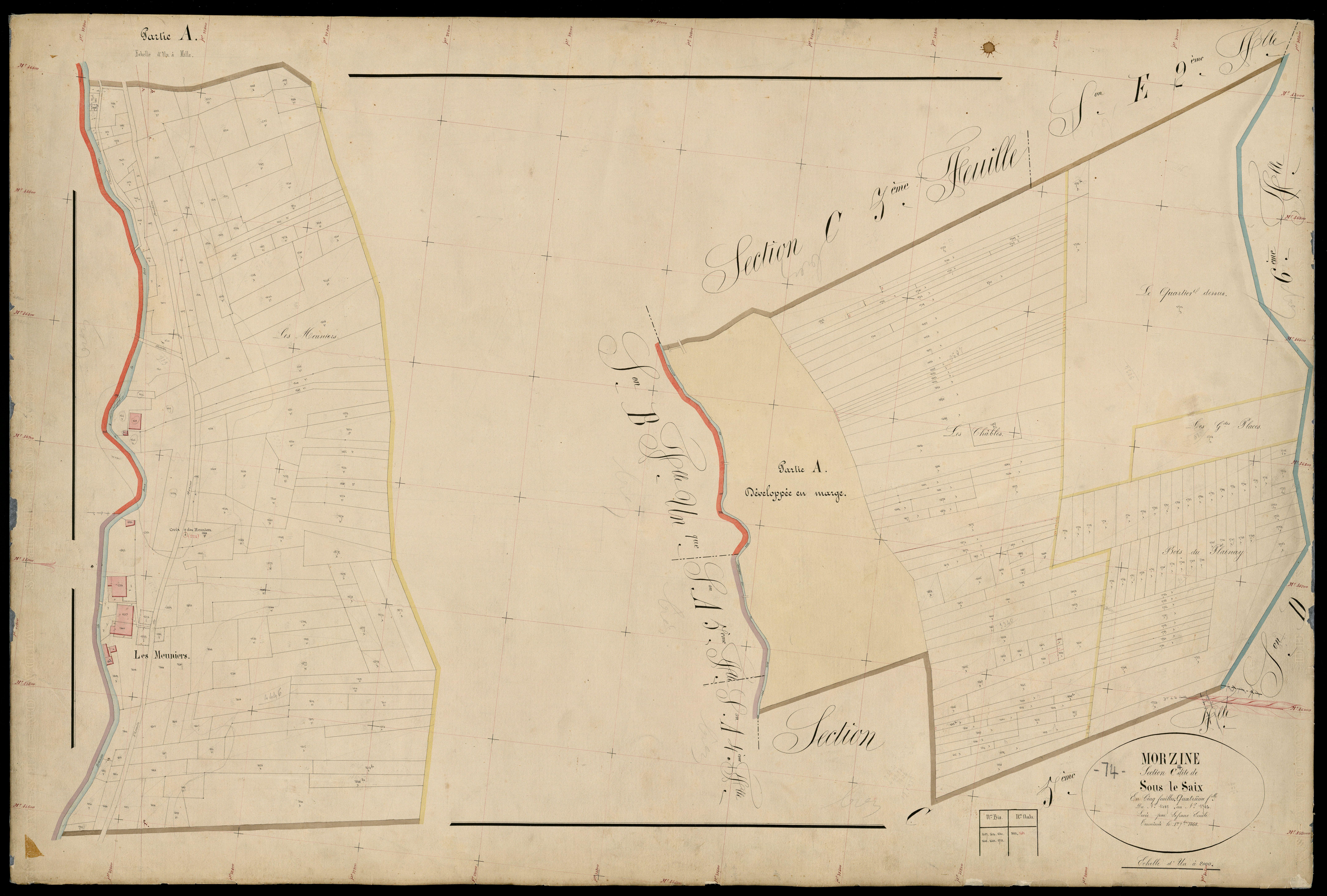 3 P 3 6366 - Feuille n° , parcelles n° 176 à 2113 - 1er septembre 1868