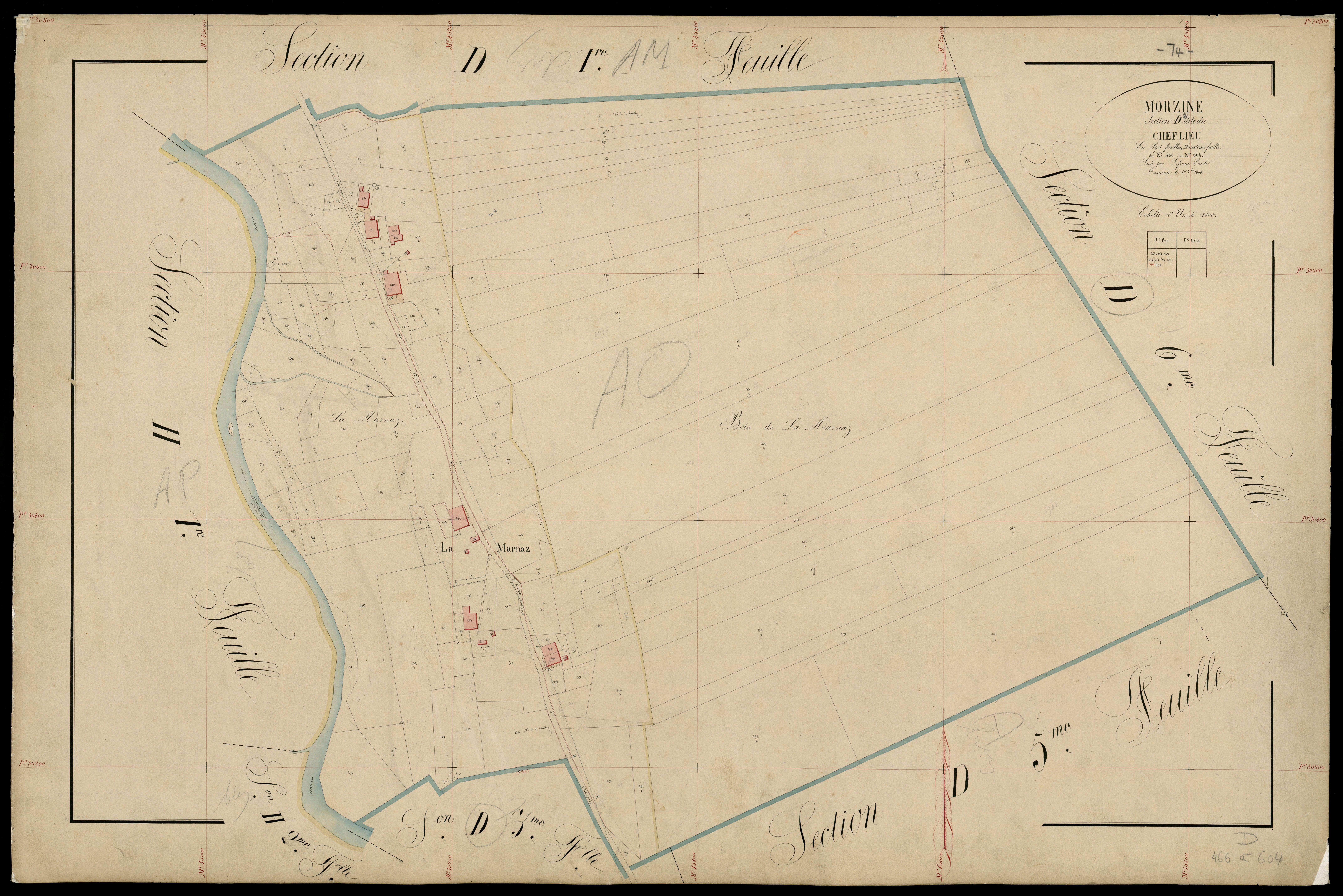 3 P 3 6369 - Feuille n° 3, parcelles n° 60 à 832 - 1er septembre 1868