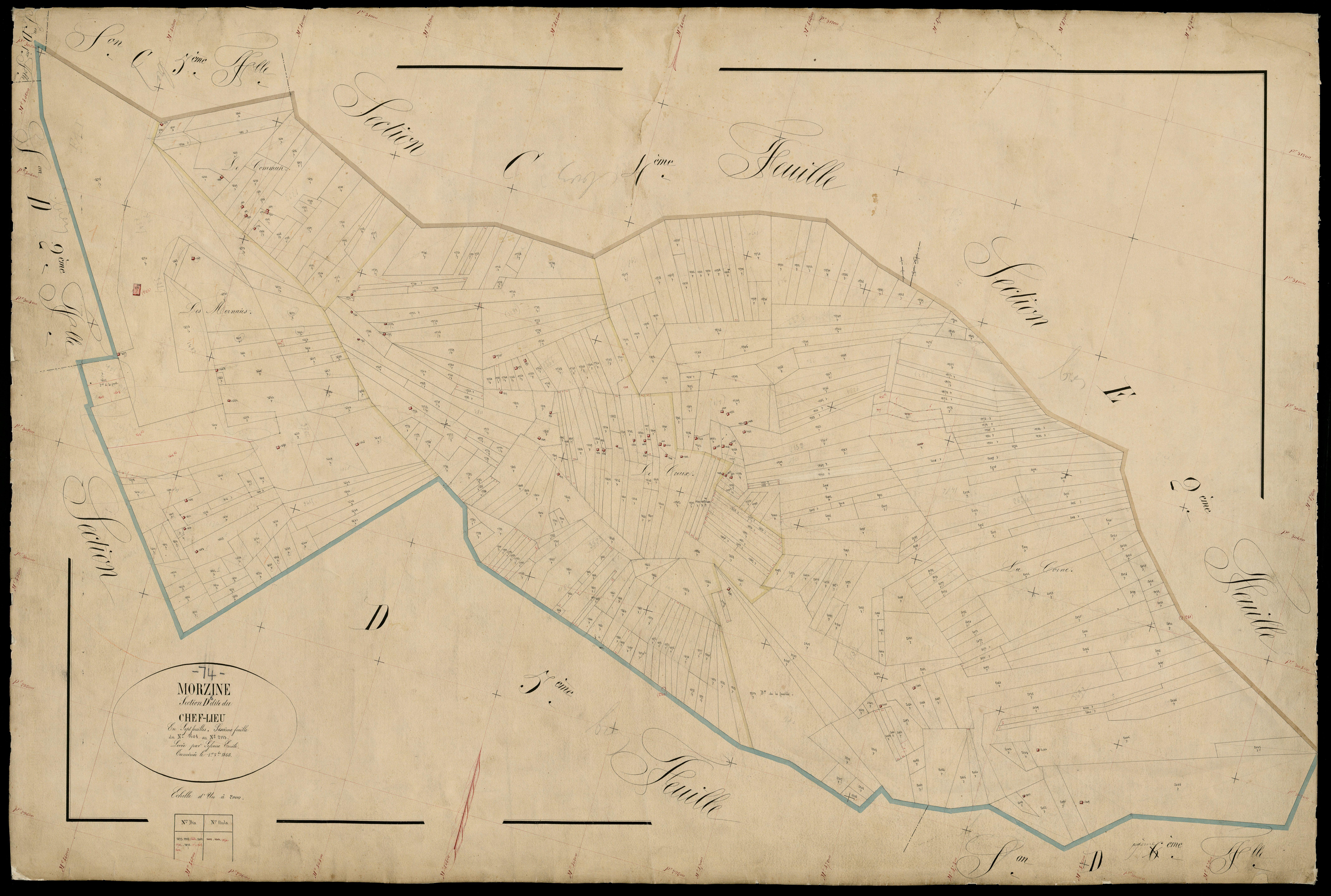 3 P 3 6373 - Feuille n° 7, parcelles n° 2114 à 2273 - 1er septembre 1868
