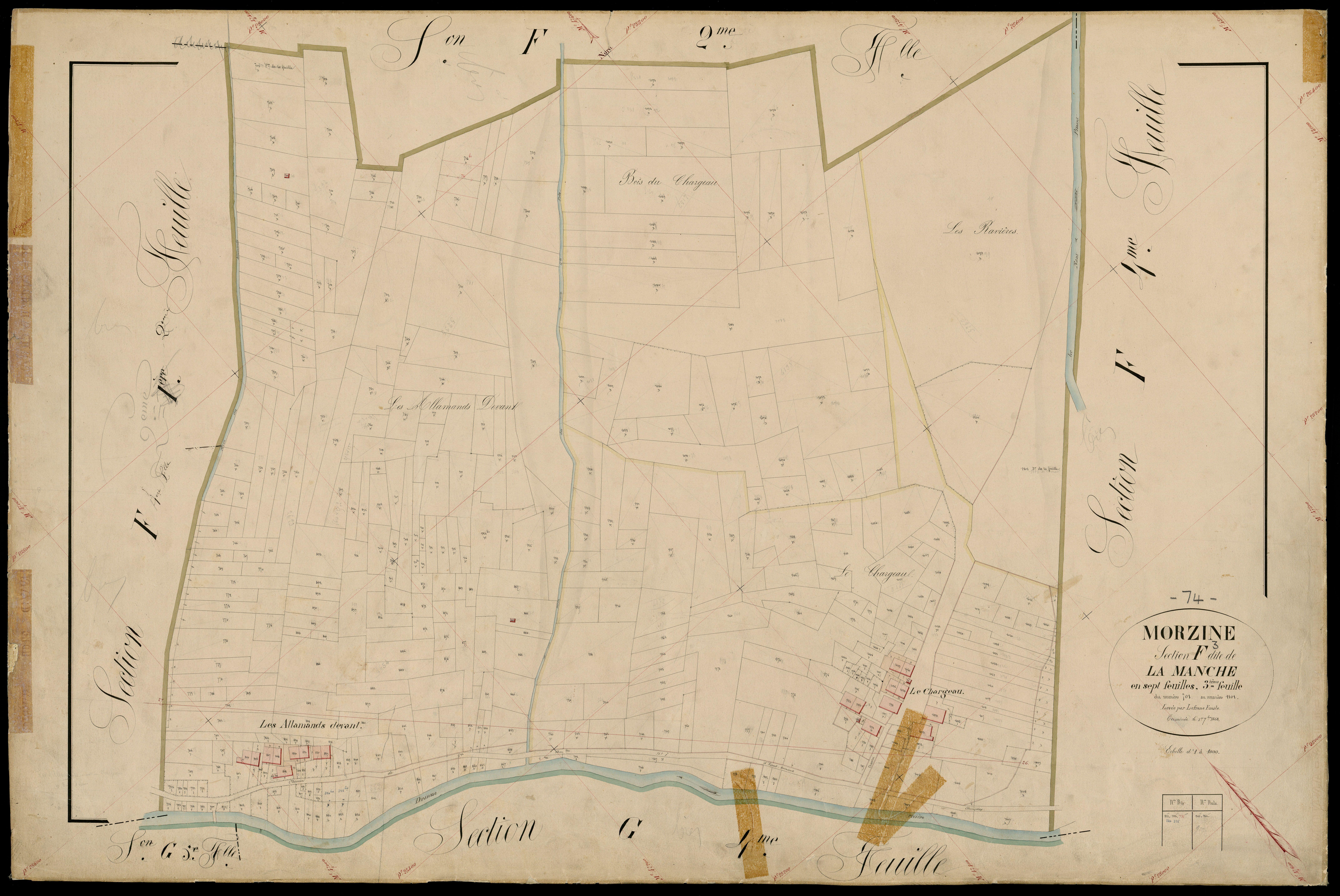 3 P 3 6379 - Feuille n° 4, parcelles n° 1102 à 109 - 1er septembre 1868