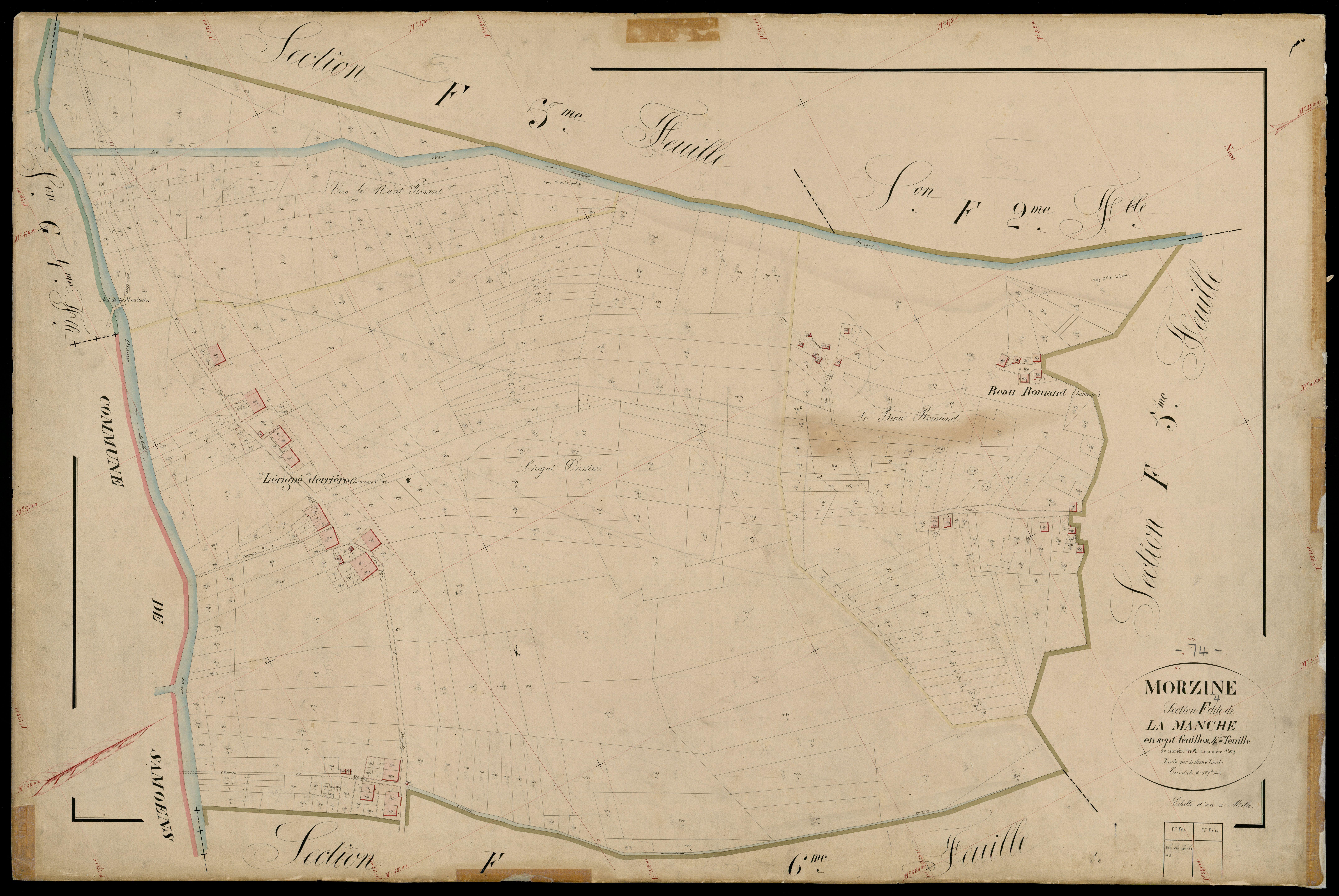 3 P 3 6380 - Feuille n° , parcelles n° 110 à 1691 - 1er septembre 1868