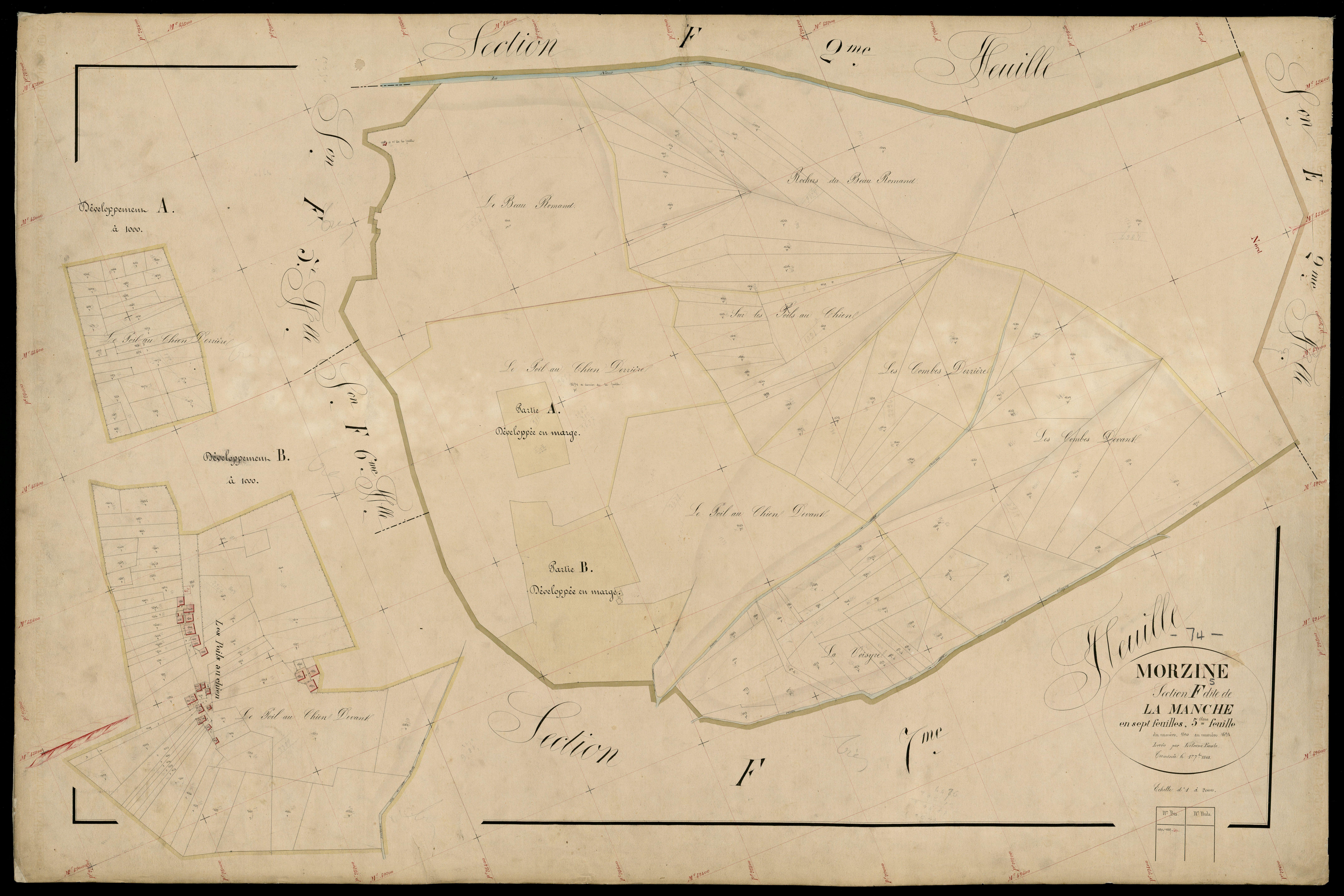 3 P 3 6381 - Feuille n° 6, parcelles n° 1692 à 1932 - 1er septembre 1868