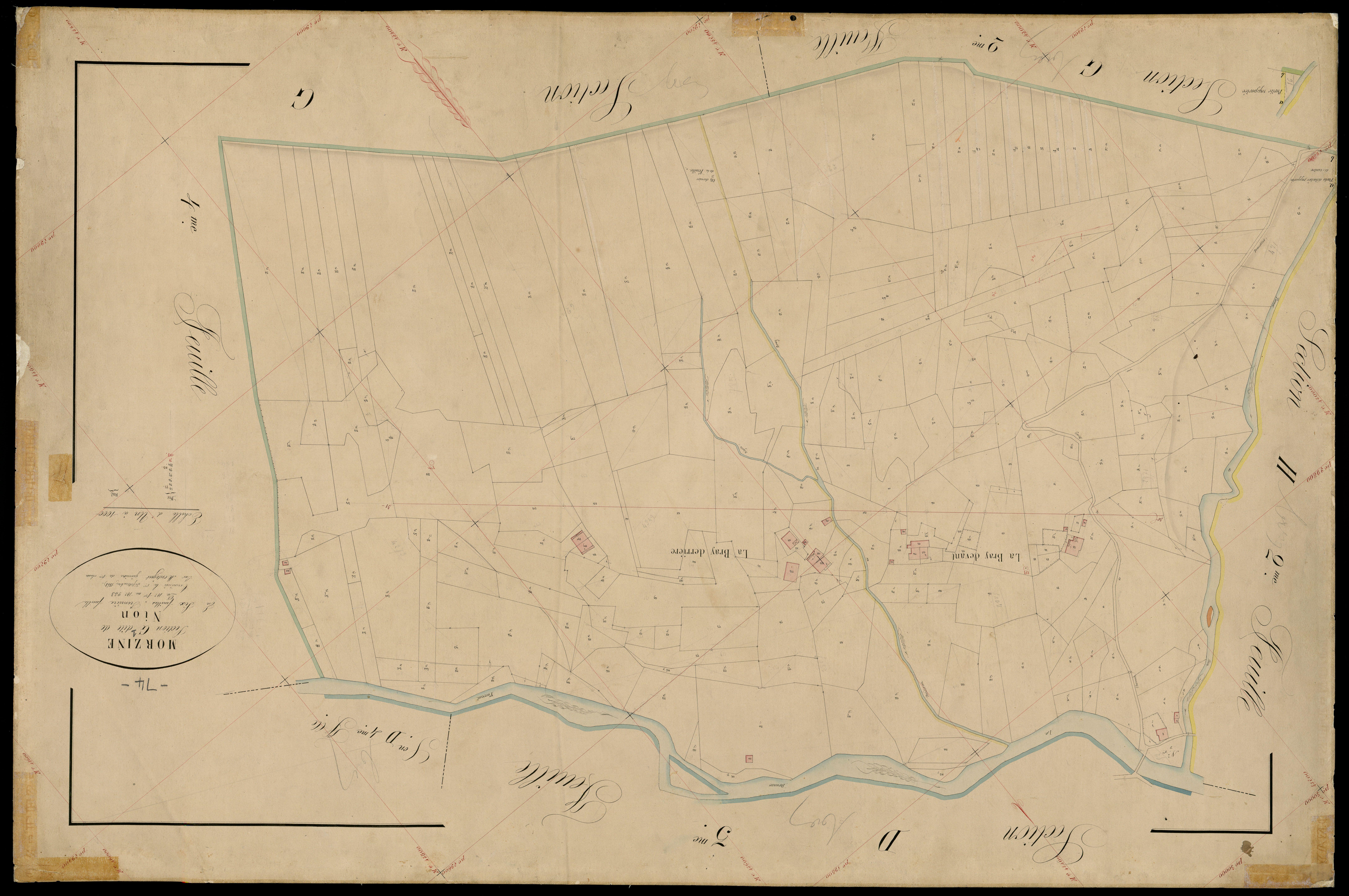3 P 3 6385 - Feuille n° 2, parcelles n° 24 à 830 - 1er septembre 1868