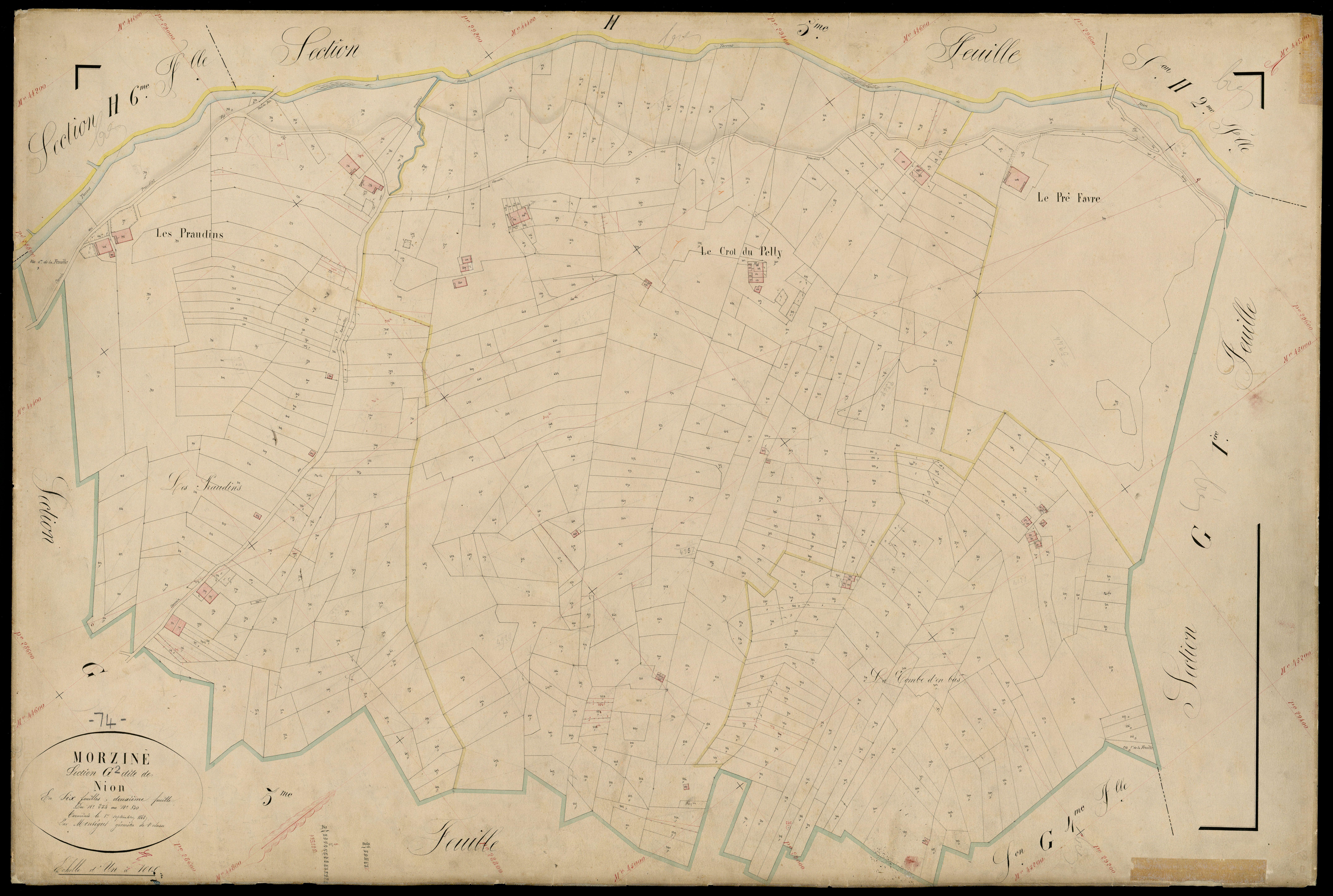 3 P 3 6386 - Feuille n° 3, parcelles n° 831 à 1114 - 1er septembre 1868