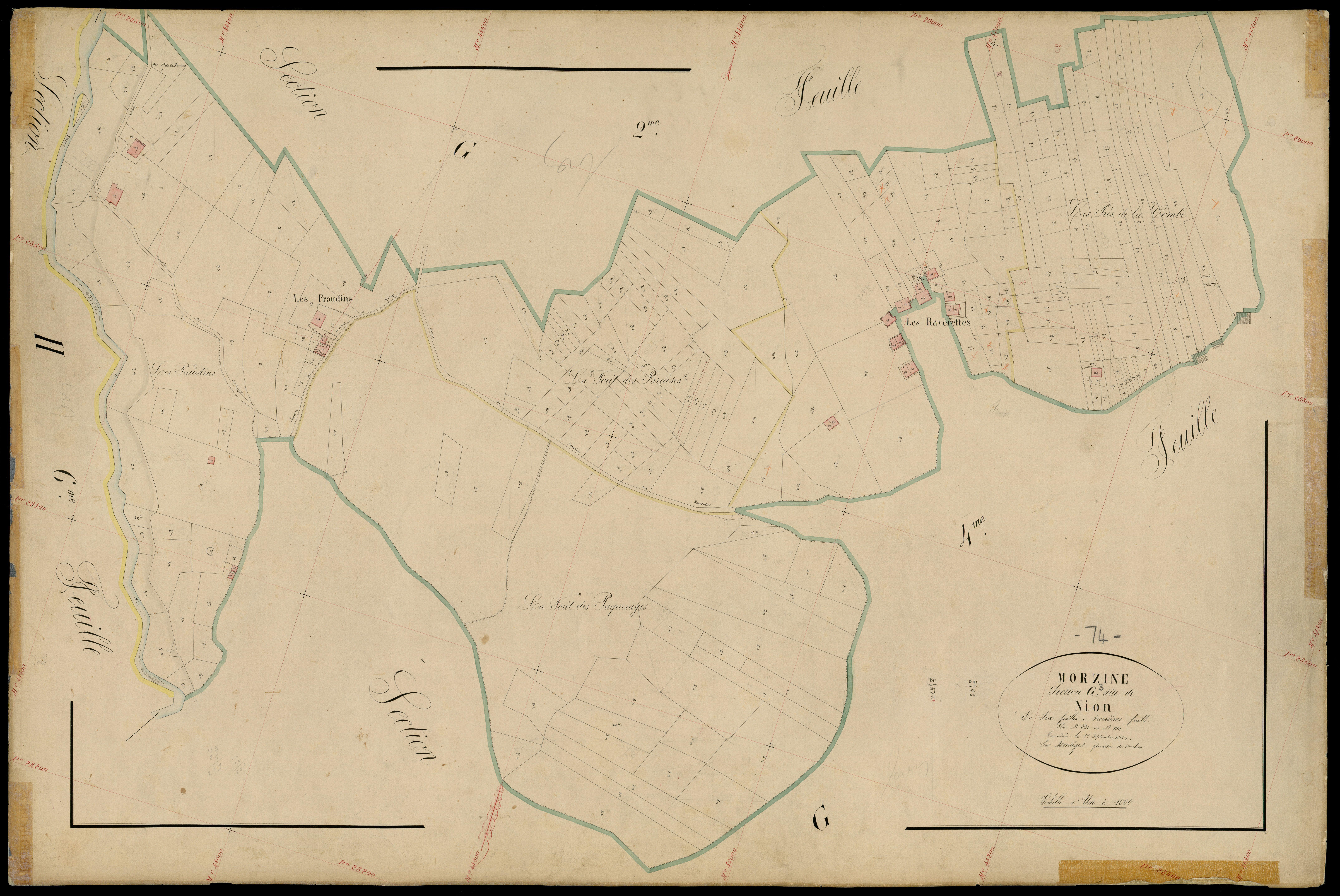 3 P 3 6387 - Feuille n° 4, parcelles n° 111 à 1442 - 1er septembre 1868