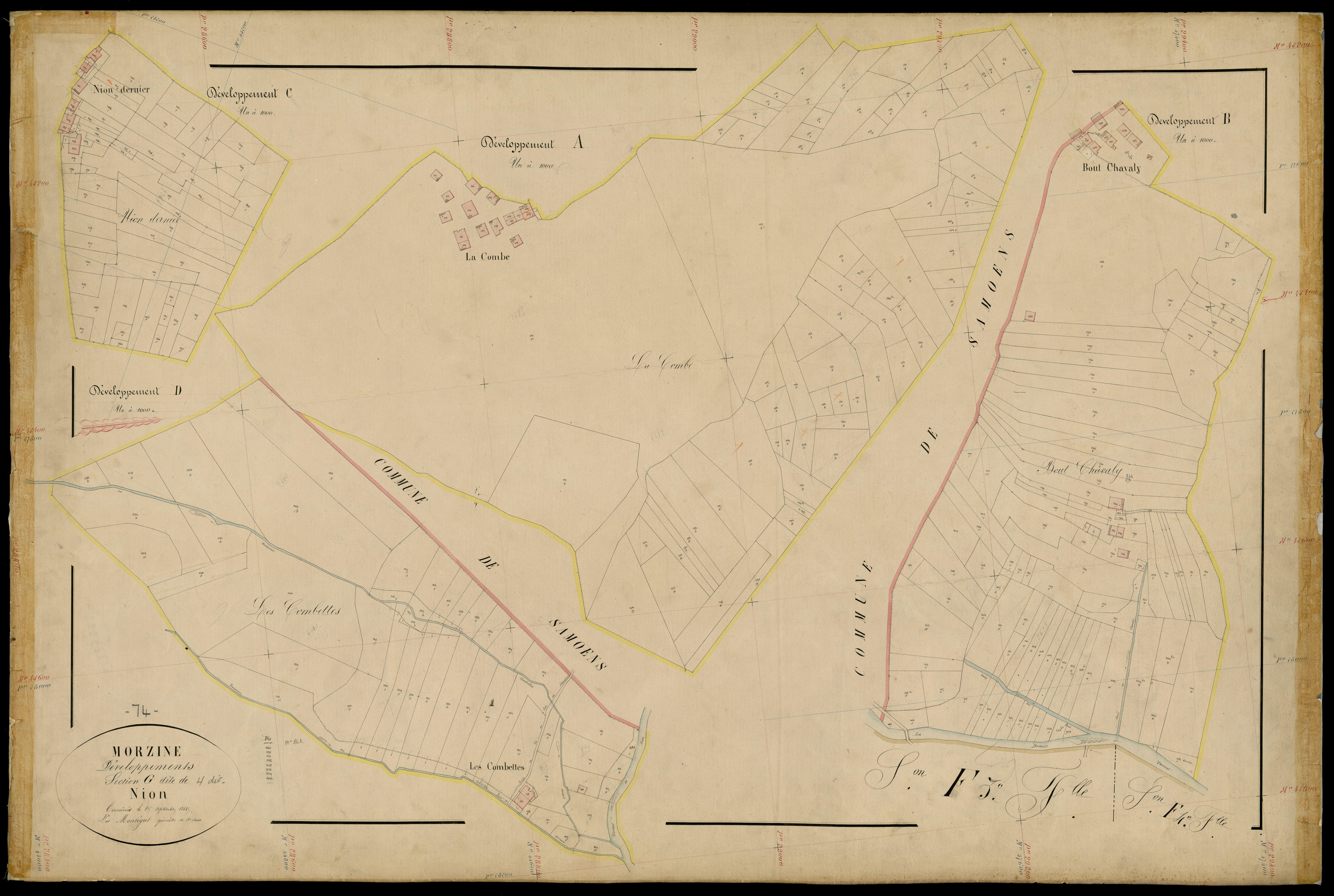 3 P 3 6389 - Feuille n° , parcelles n° 1443 à 1764 - 1er septembre 1868