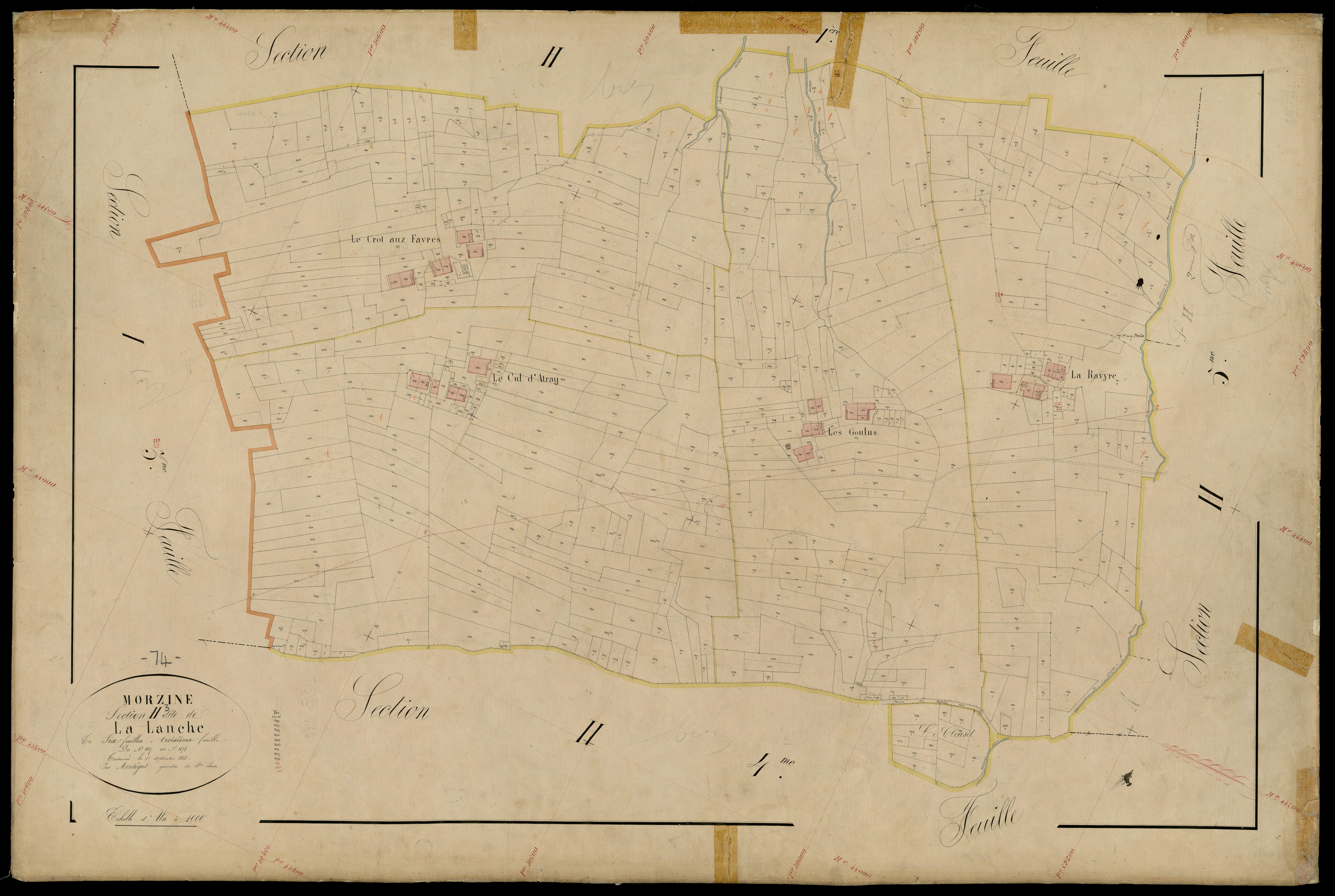 3 P 3 6394 - Feuille n° 4, parcelles n° 1679 à 168 - 1er septembre 1868