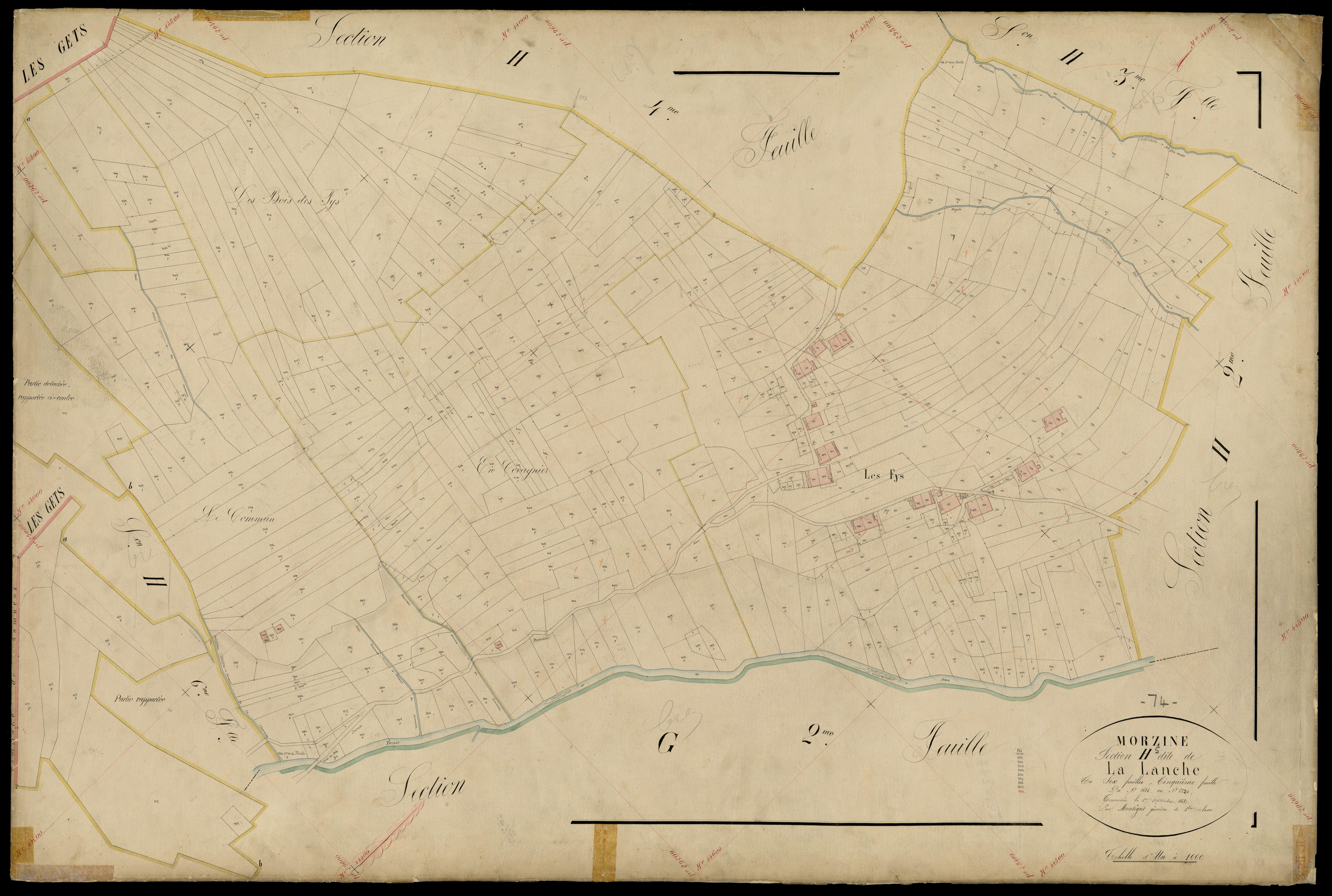 3 P 3 6396 - Feuille n° 6, parcelles n° 222 à 2391 - 1er septembre 1868