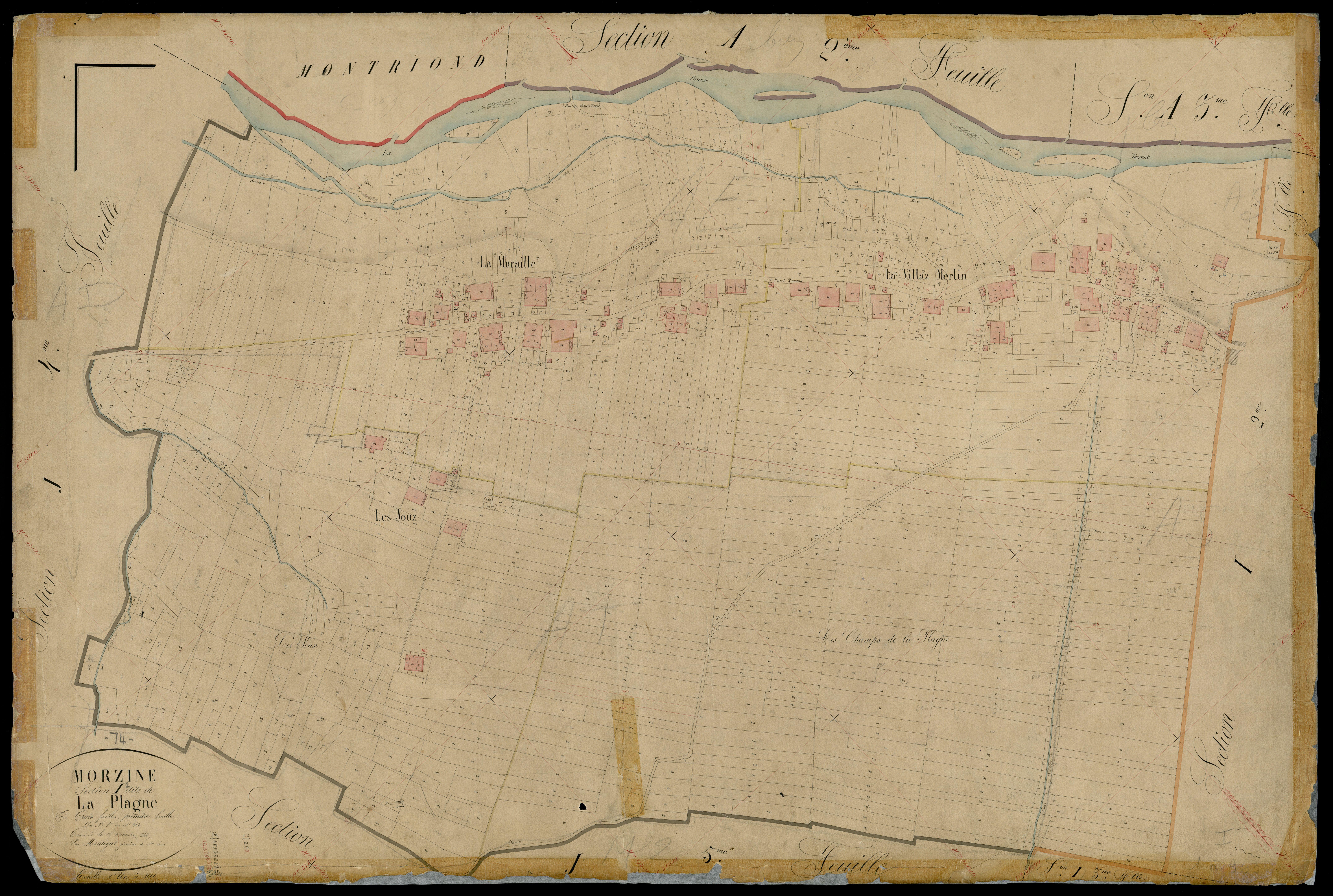 3 P 3 6398 - Feuille n° 2, parcelles n° 964 à 147 - 1er septembre 1868