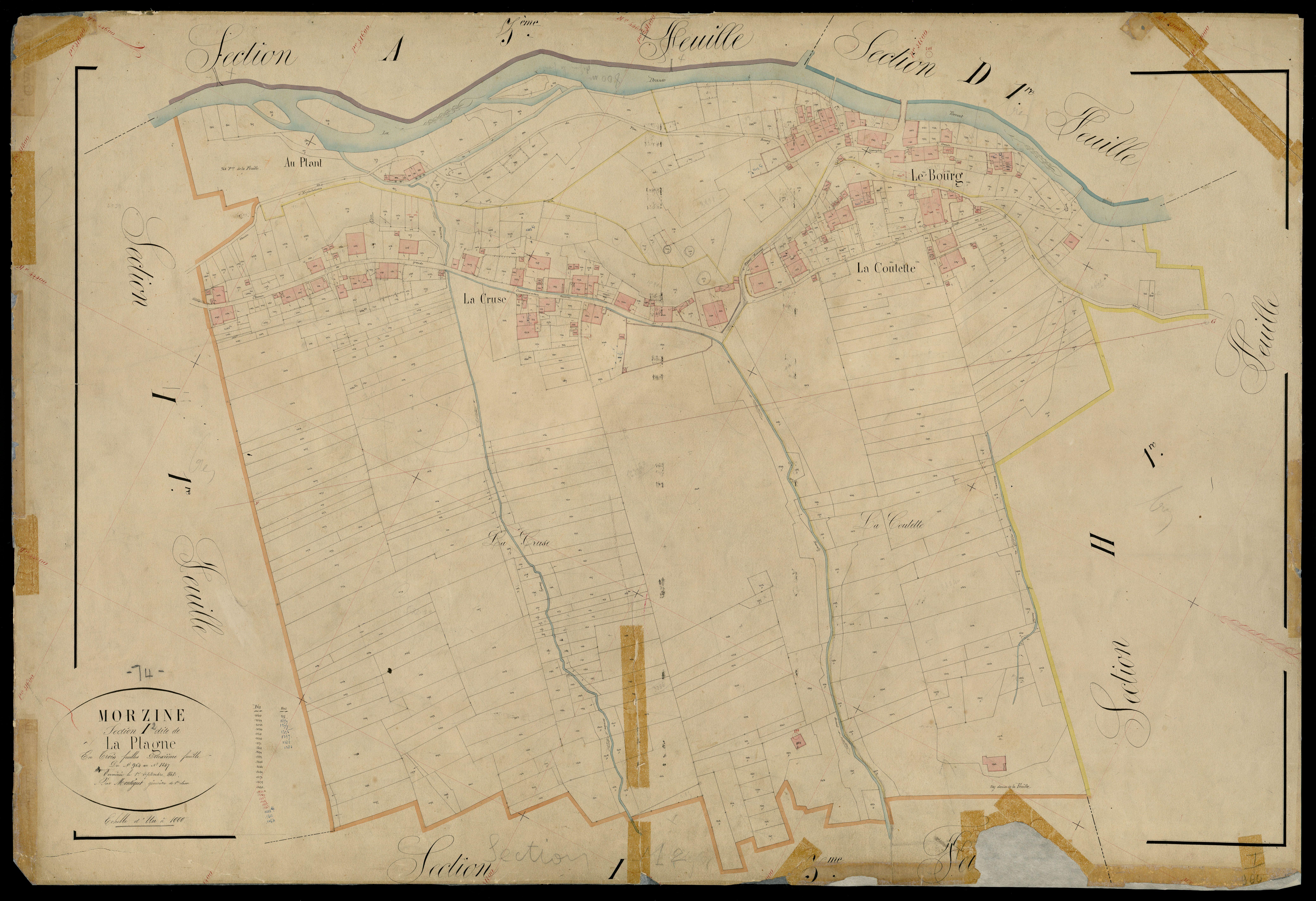 3 P 3 6399 - Feuille n° 3, parcelles n° 148 à 1818 - 1er septembre 1868