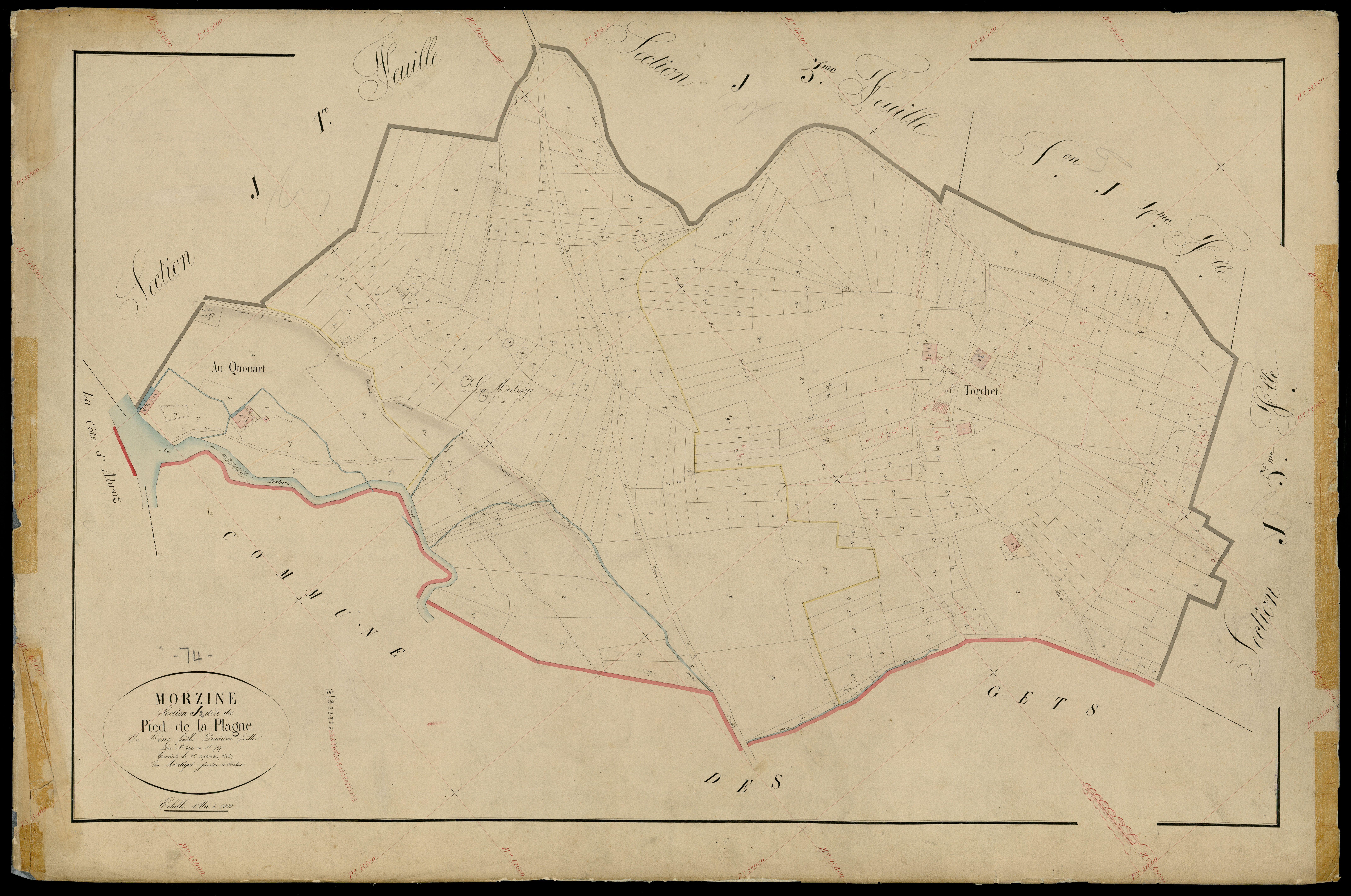3 P 3 6402 - Feuille n° 3, parcelles n° 798 à 116 - 1er septembre 1868