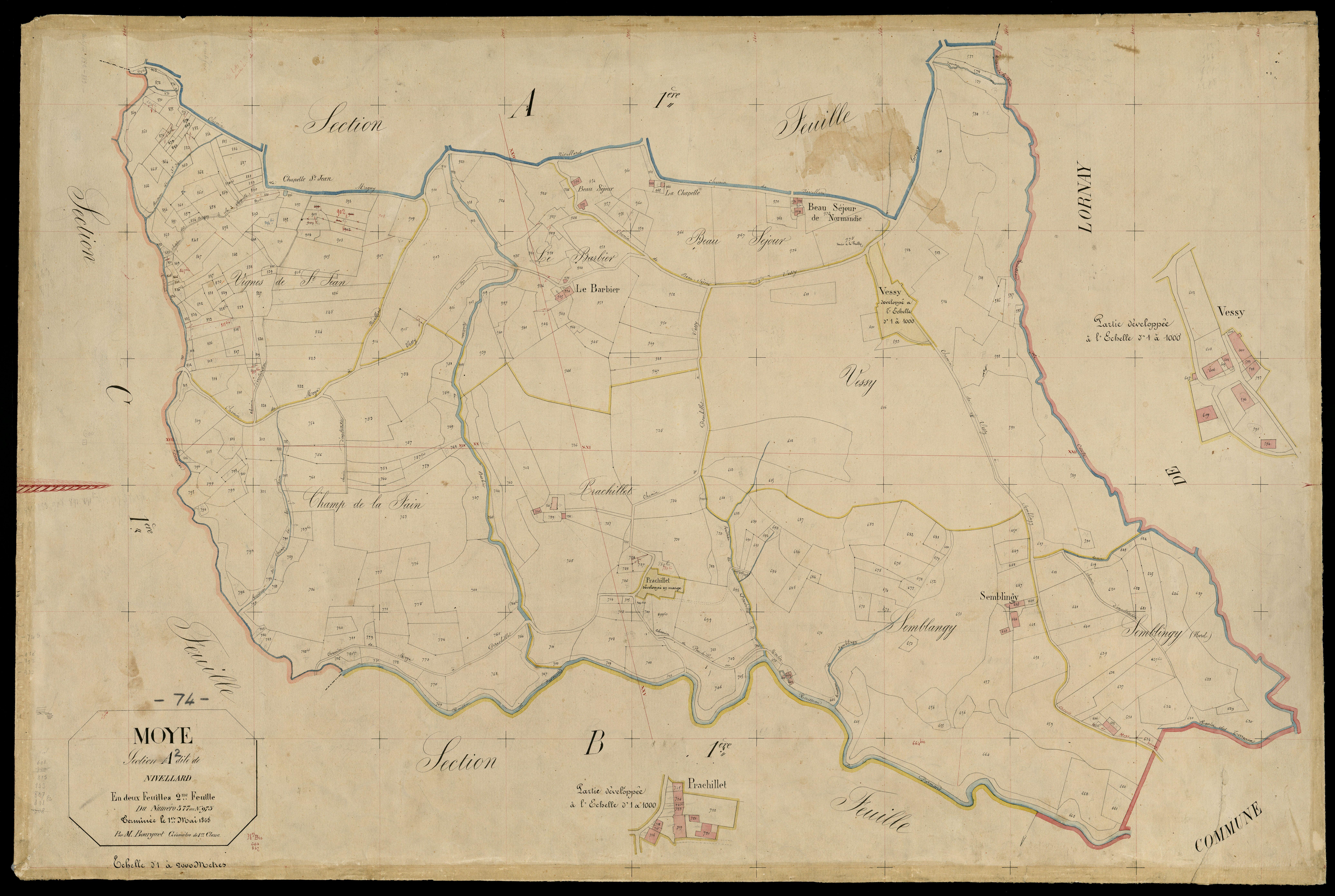 Section B : Chef-lieu - 1864