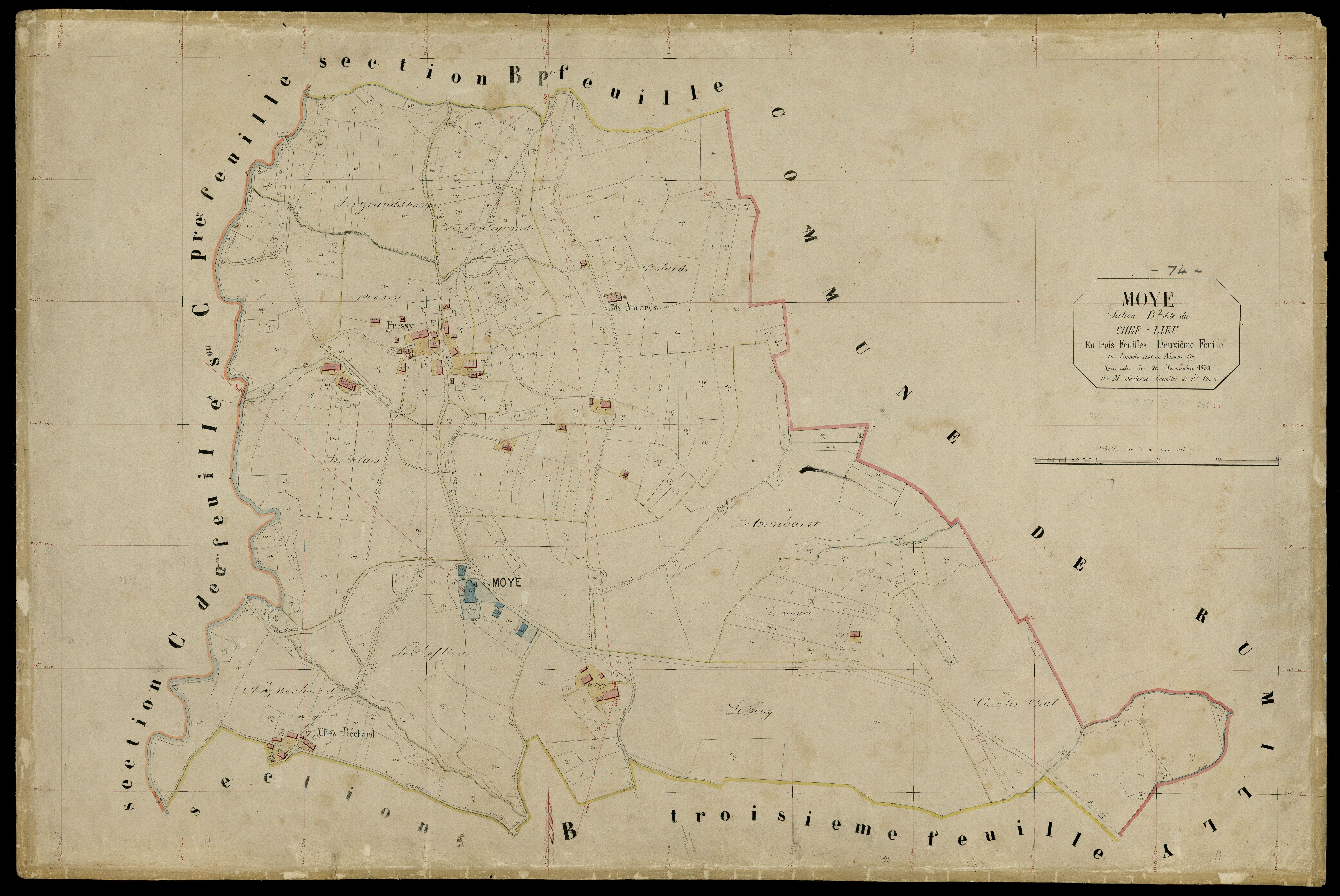3 P 3 6429 - Feuille n° 3, parcelles n° 818 à 1279 - 20 novembre 1864