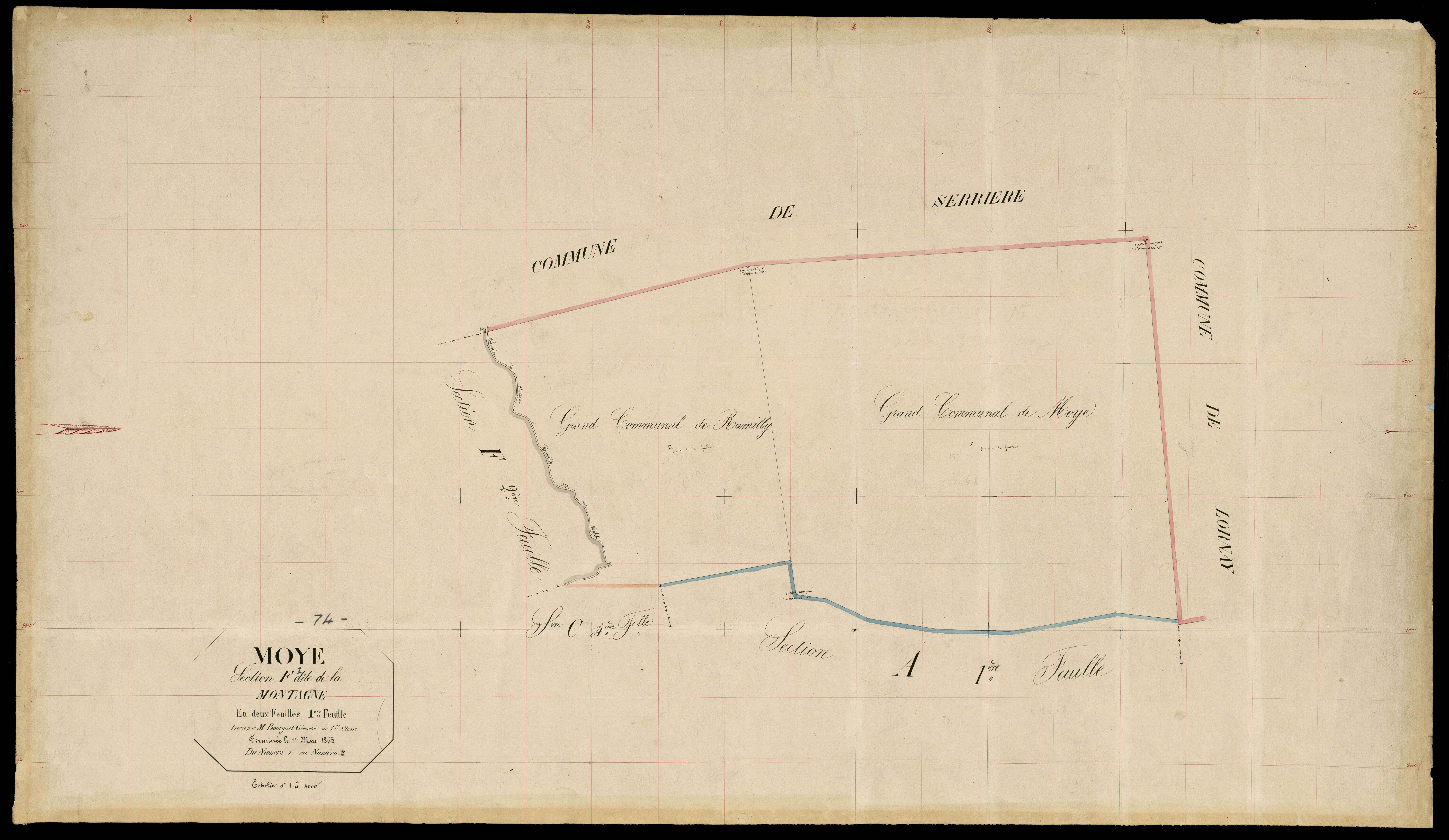 3 P 3 6442 - Feuille n° 2, parcelles n° 3 à 24 - 1er mai 1865