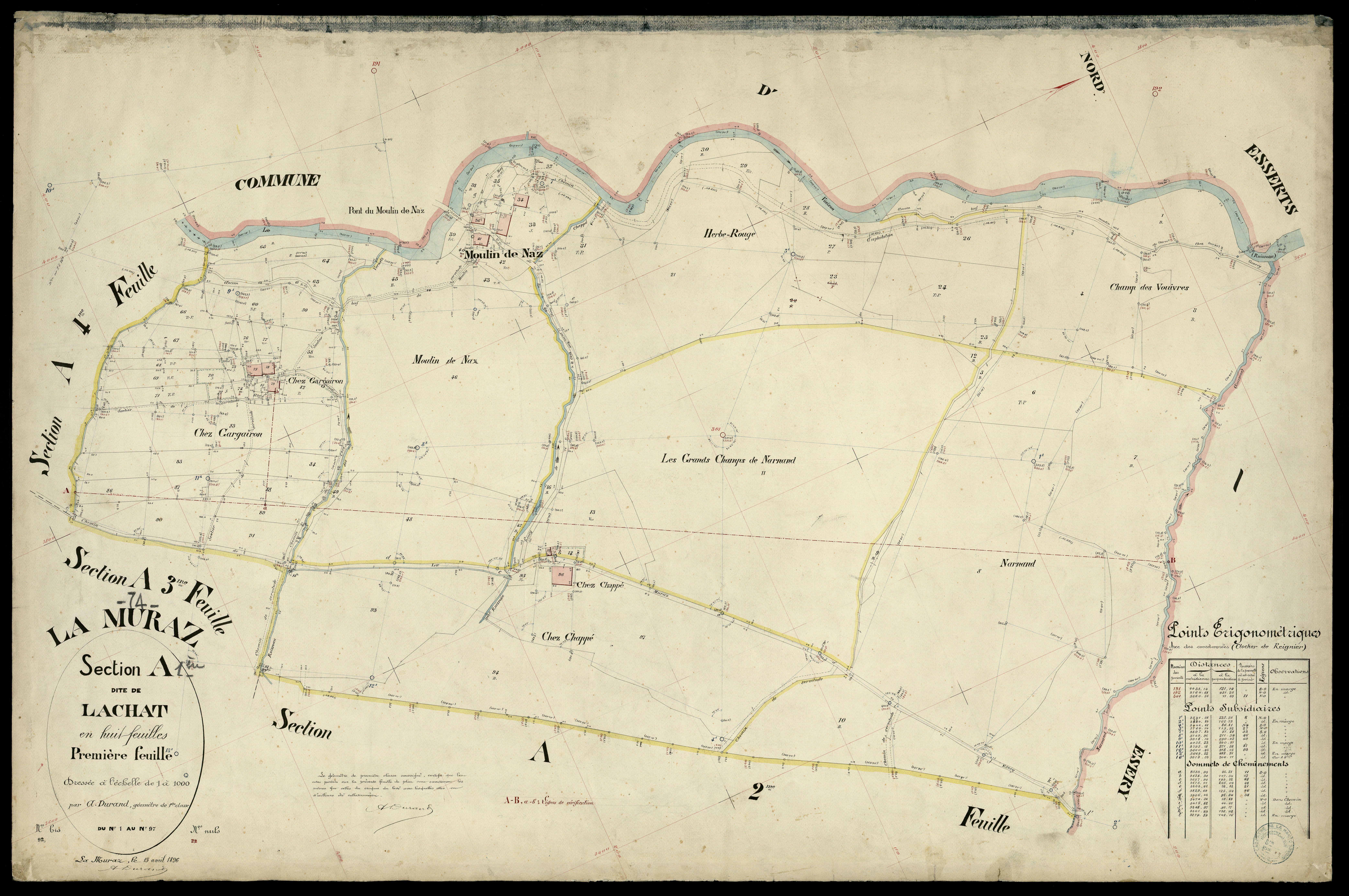 3 P 3 6453 - Feuille n° 2, parcelles n° 98 à 148 - 15 avril 1896