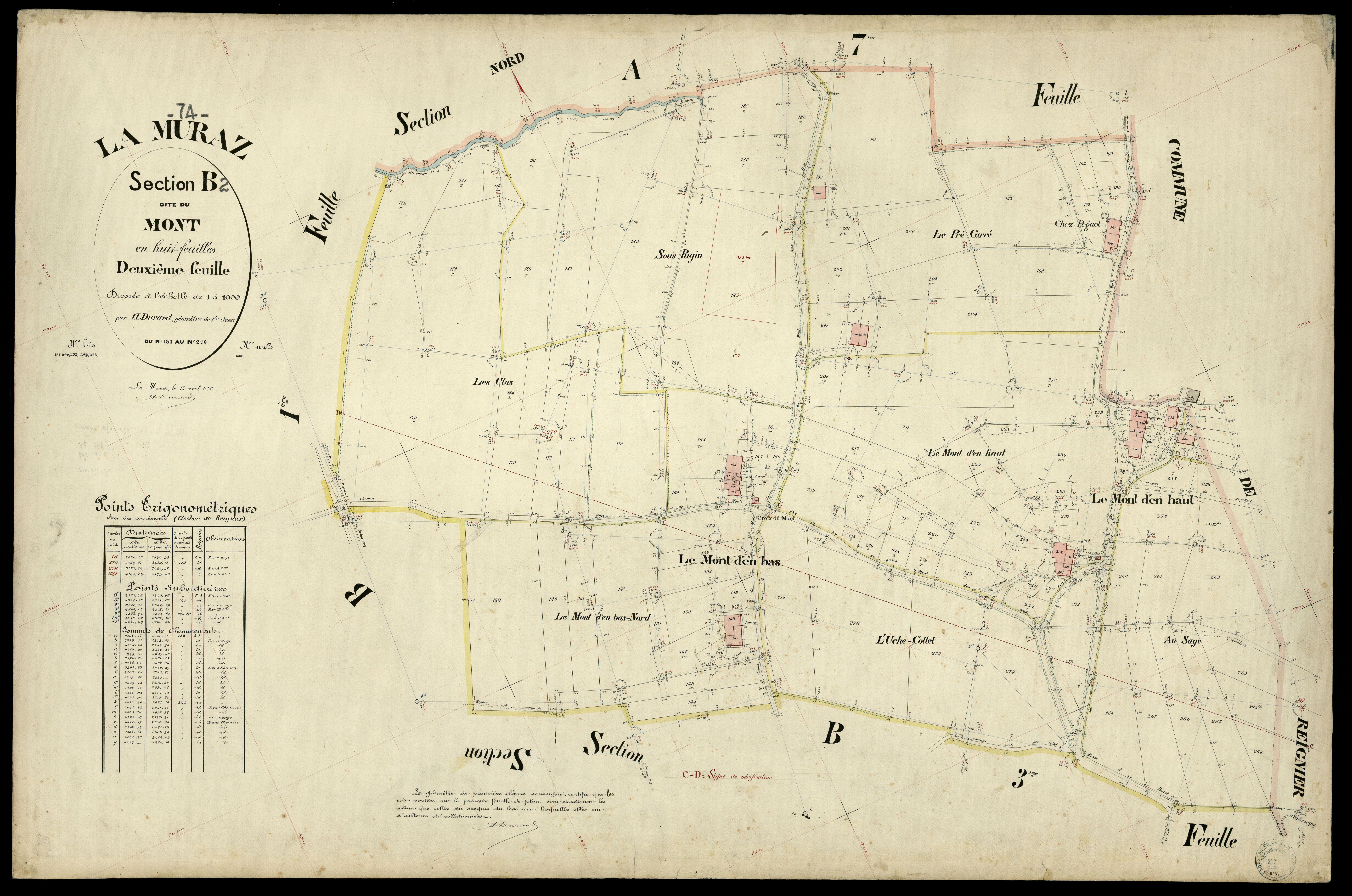 3 P 3 6462 - Feuille n° 3, parcelles n° 280 à 368 - 15 avril 1896