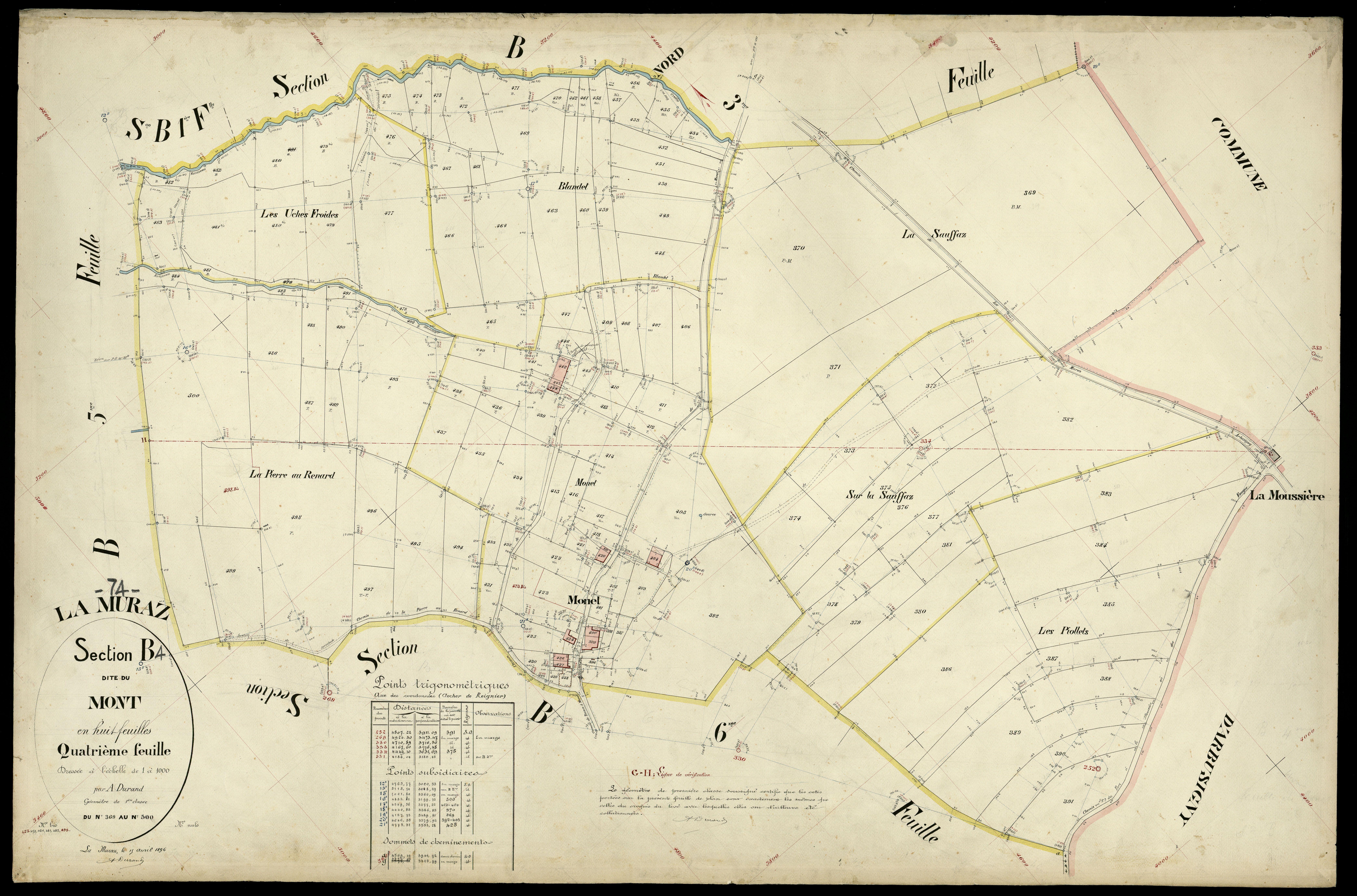 3 P 3 6464 - Feuille n° , parcelles n° 01 à 64 - 15 avril 1896