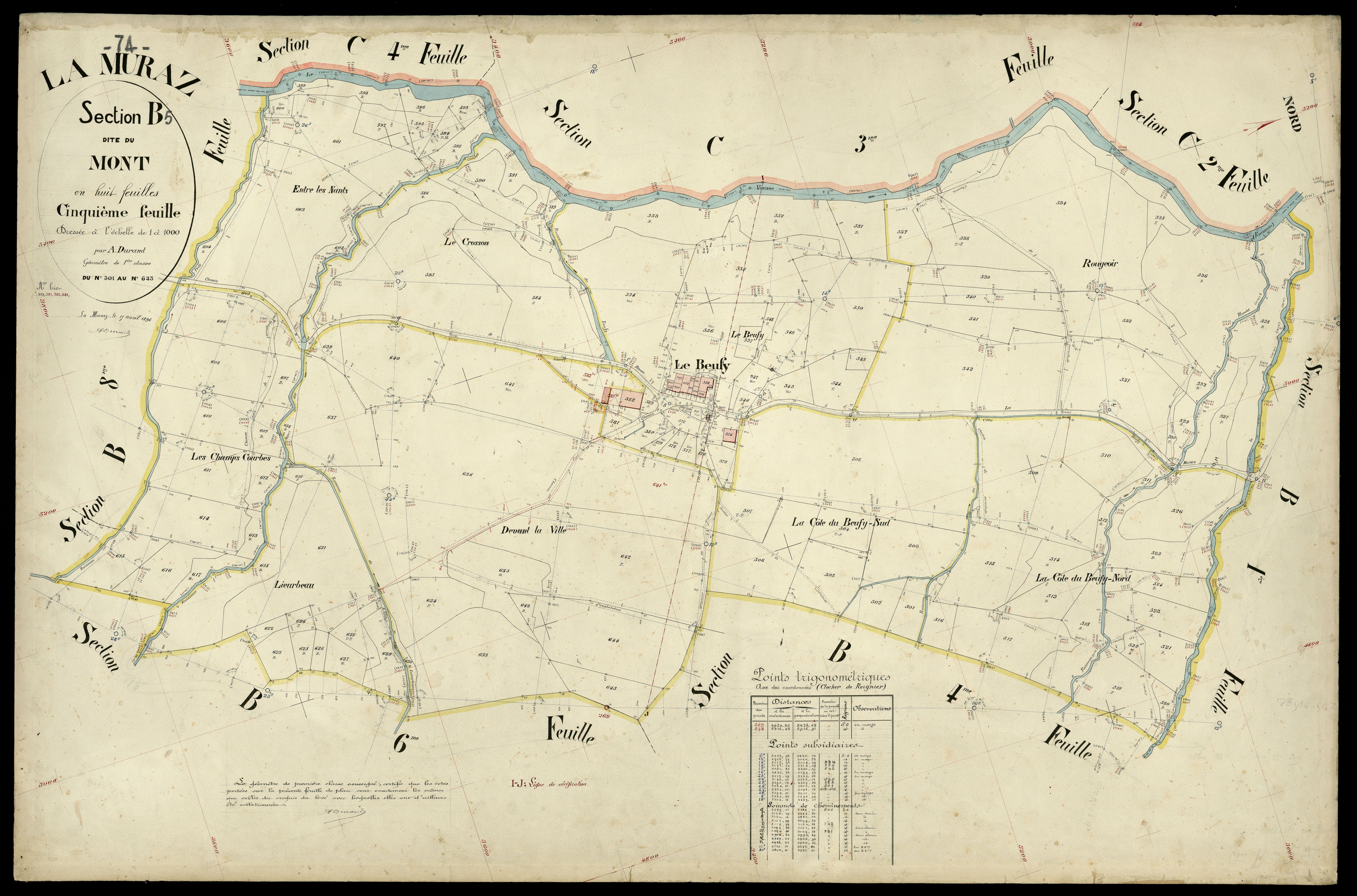 3 P 3 6465 - Feuille n° 6, parcelles n° 646 à 798 - 15 avril 1896