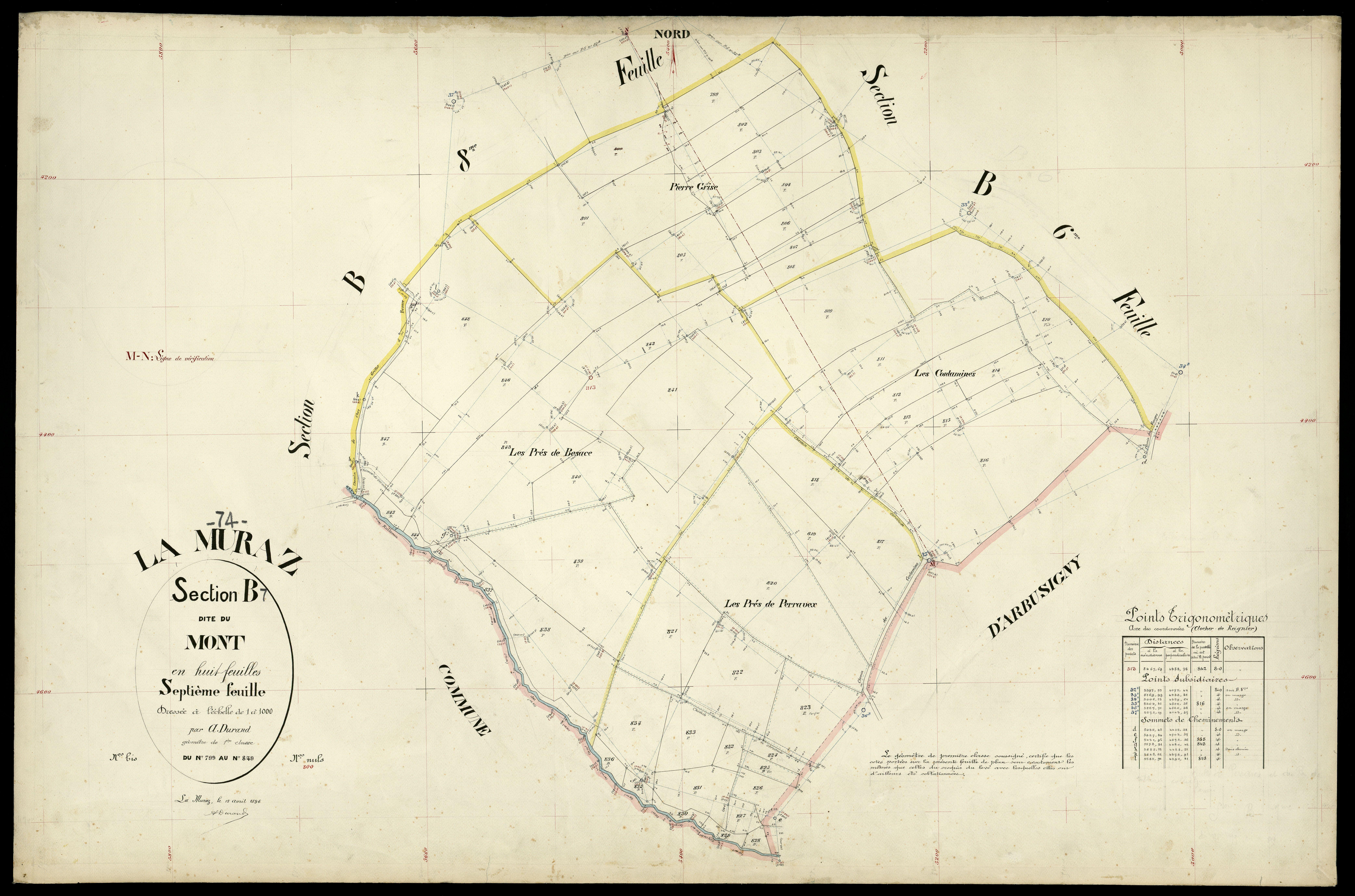3 P 3 6467 - Feuille n° 8, parcelles n° 80 à 940 - 15 avril 1896