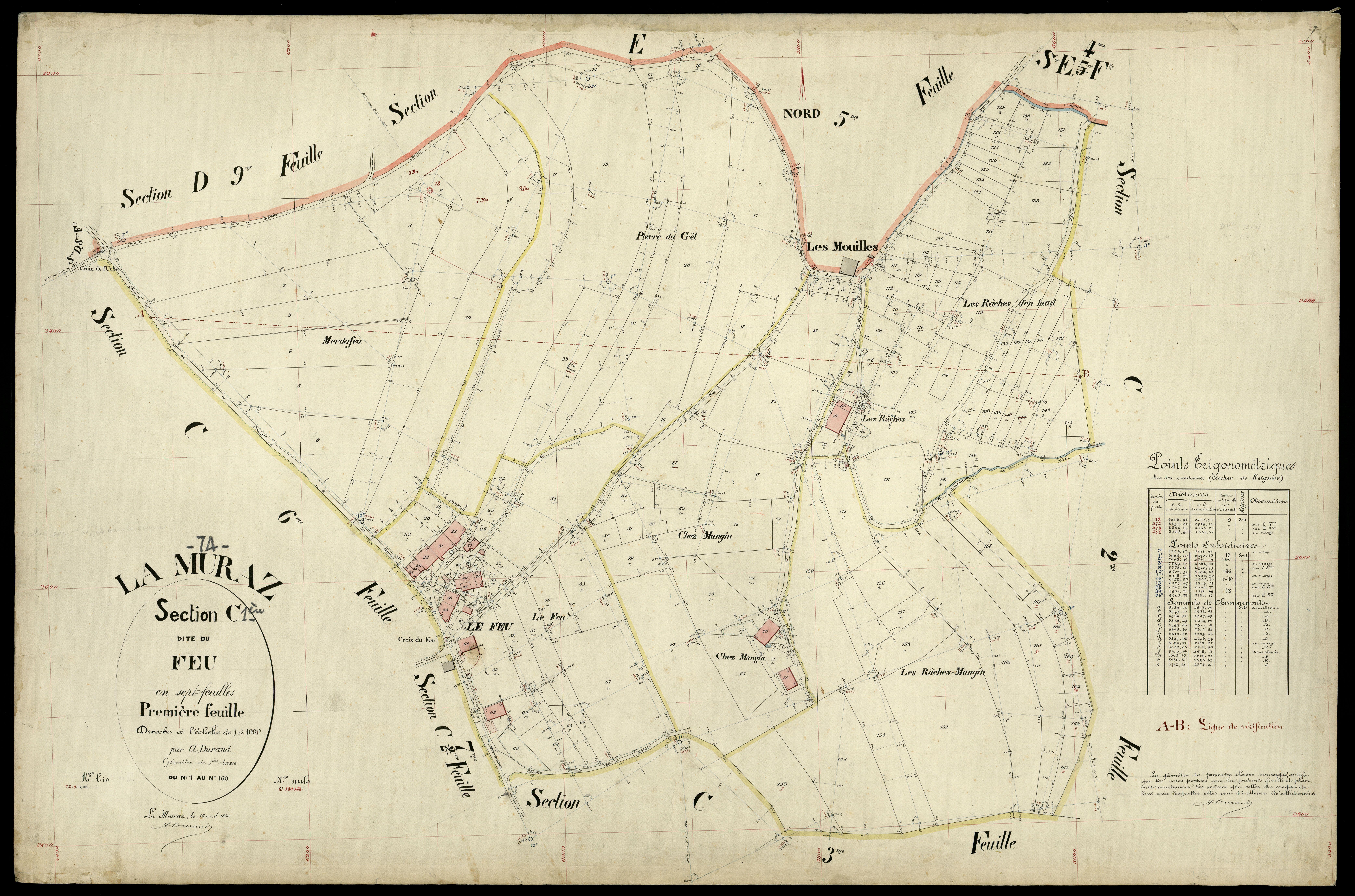 3 P 3 6469 - Feuille n° 2, parcelles n° 170 à 339 - 15 avril 1896