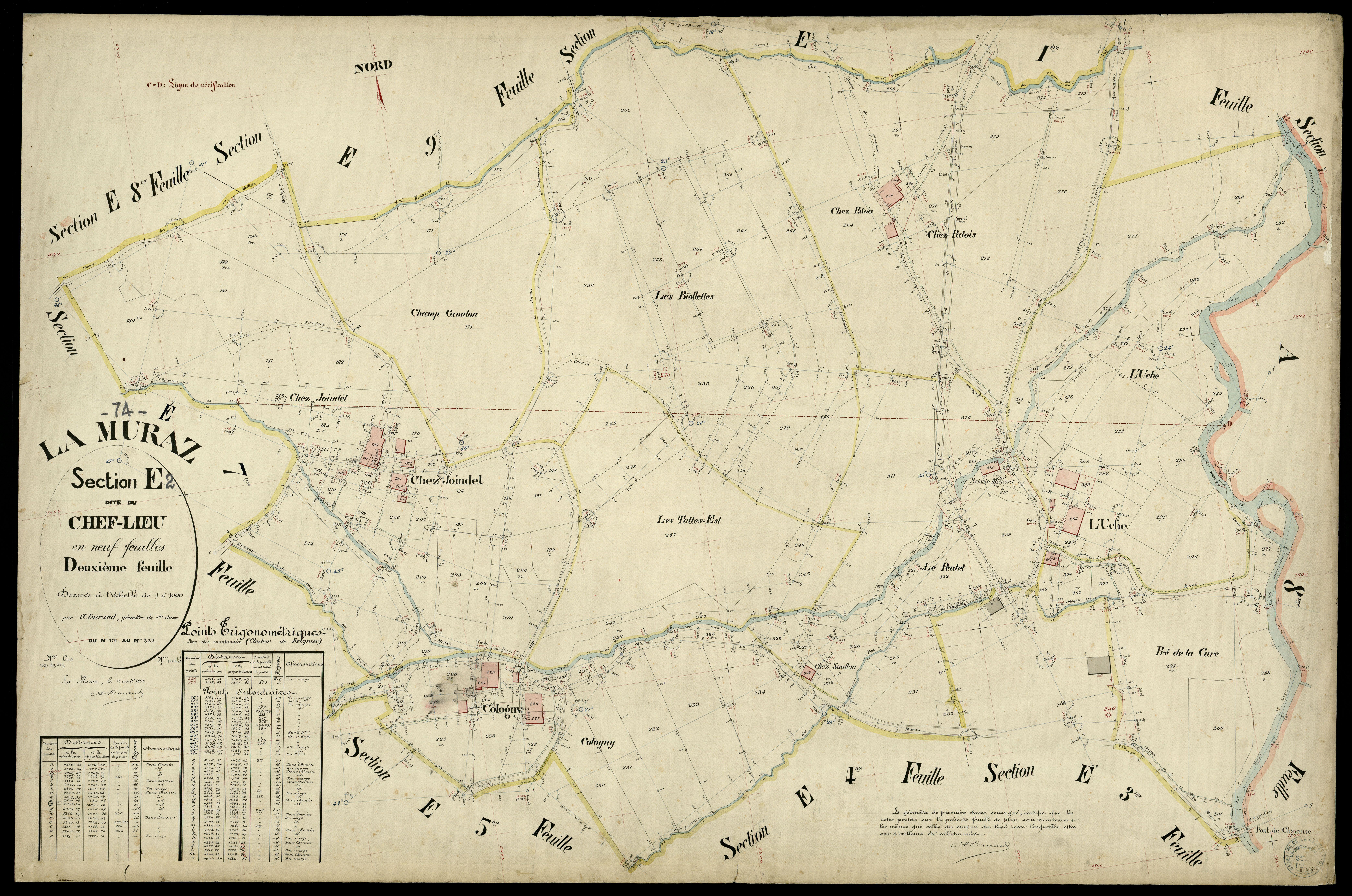 3 P 3 6486 - Feuille n° 3, parcelles n° 333 à 427 - 15 avril 1896
