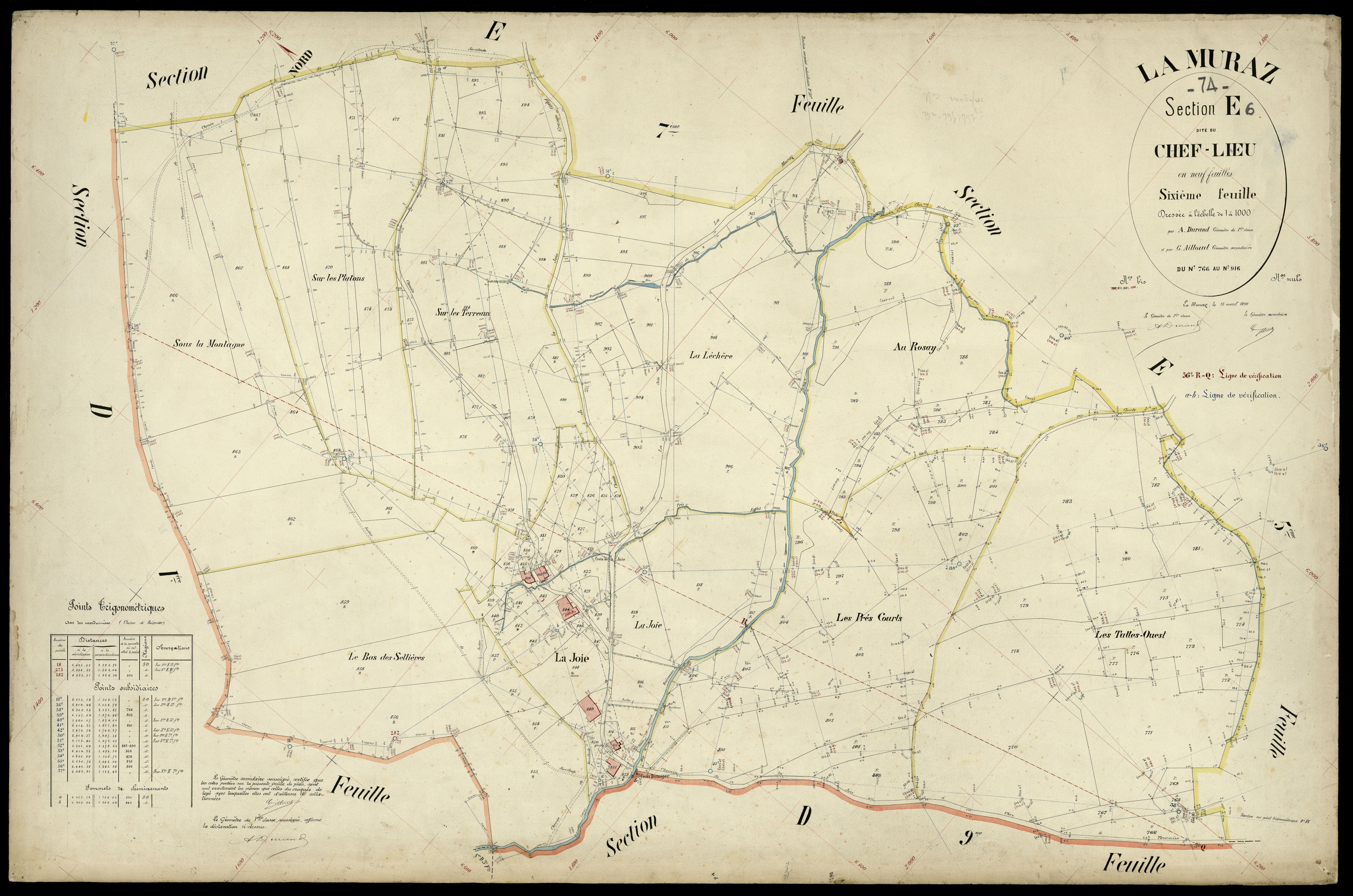 3 P 3 6490 - Feuille n° 7, parcelles n° 917 à 1004 - 12 janvier 1896