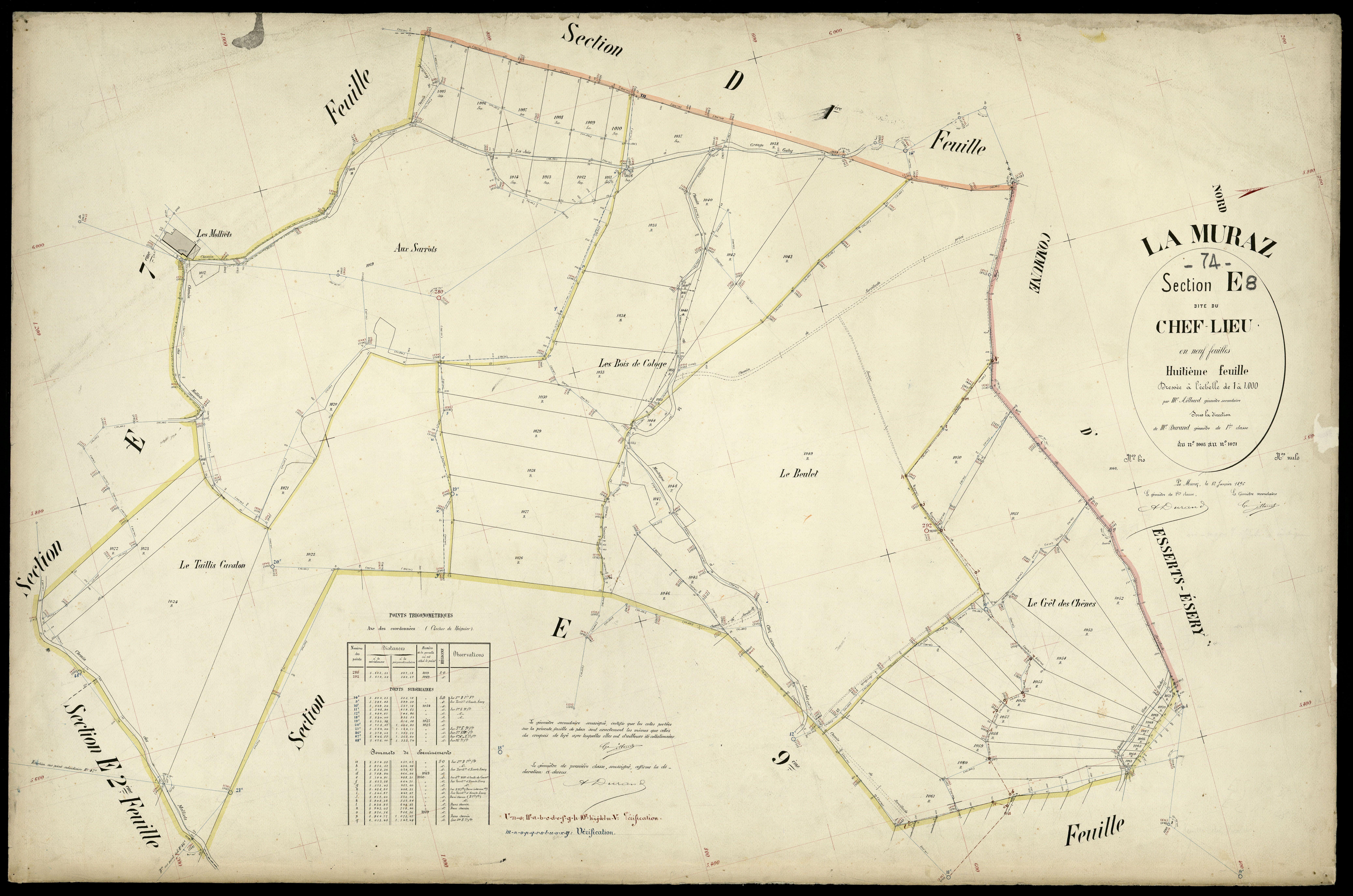 3 P 3 6492 - Feuille n° 9, parcelles n° 1072 à 1194 - 12 janvier 1896