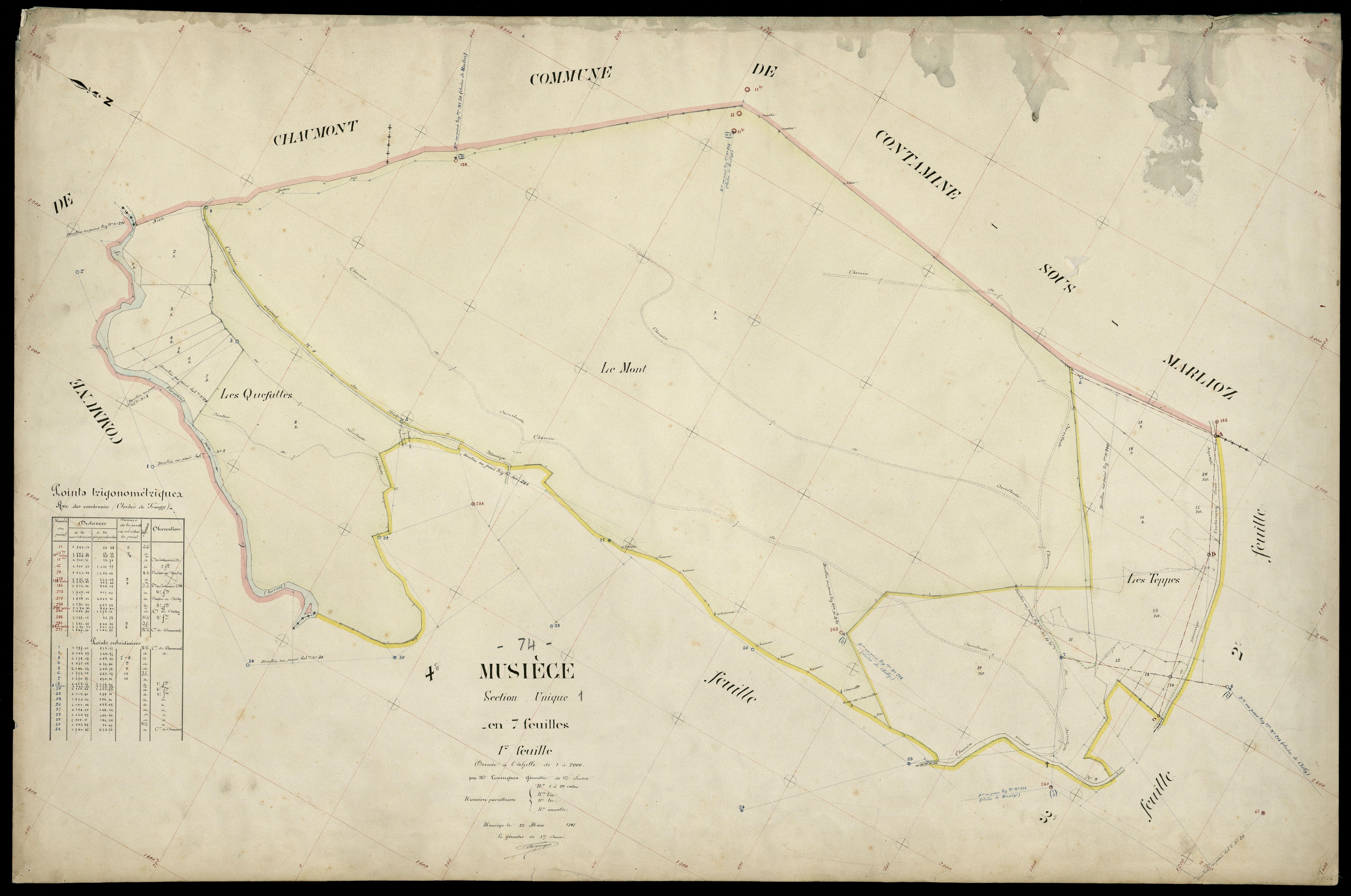 3 P 3 6520 - Feuille n° 2, parcelles n° 21 à 199 - 25 mars 1907