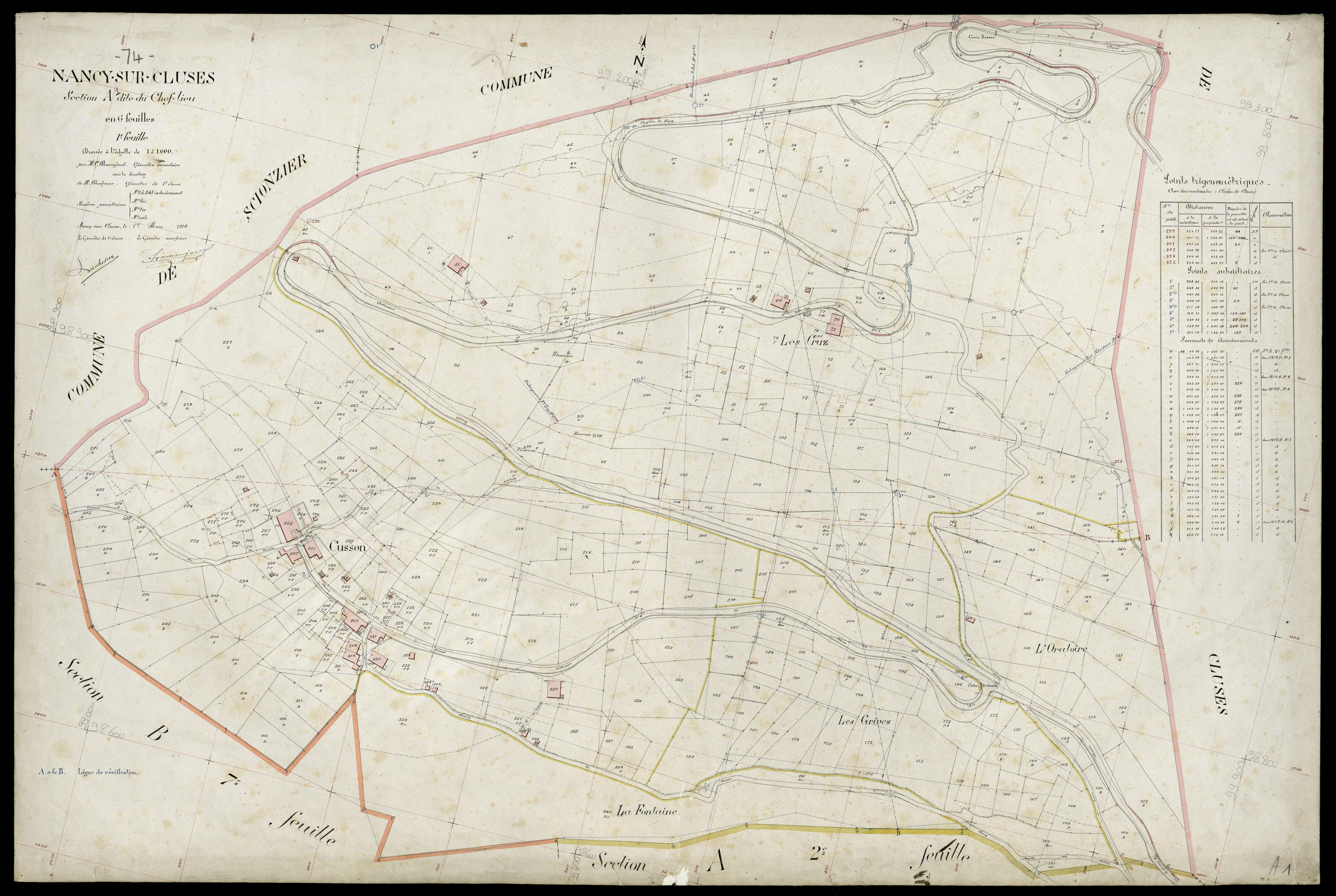 3 P 3 6529 - Feuille n° 2, parcelles n° 342 à 912 - 1er mars 1910