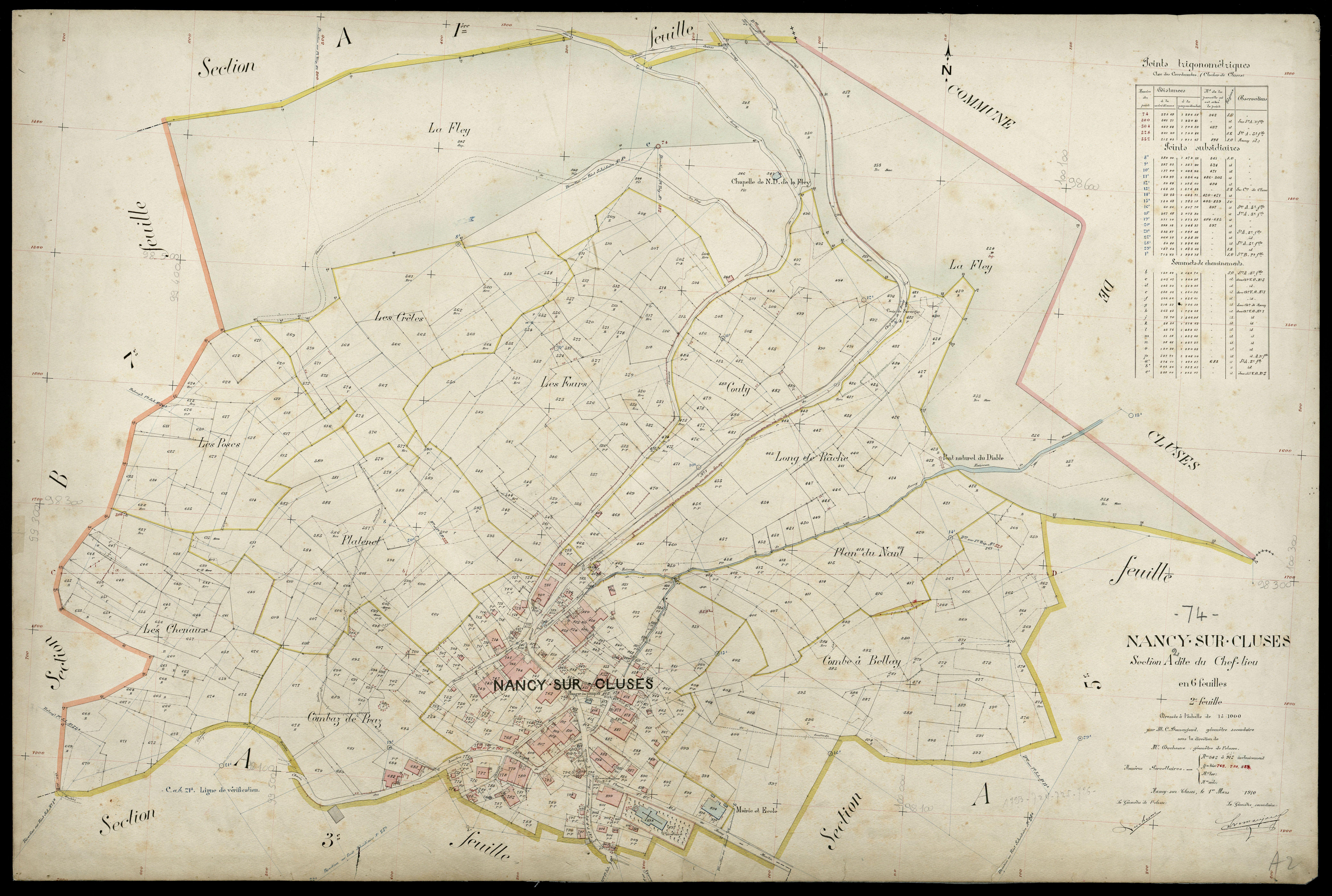 3 P 3 6530 - Feuille n° 3, parcelles n° 913 à 113 - 1er mars 1910