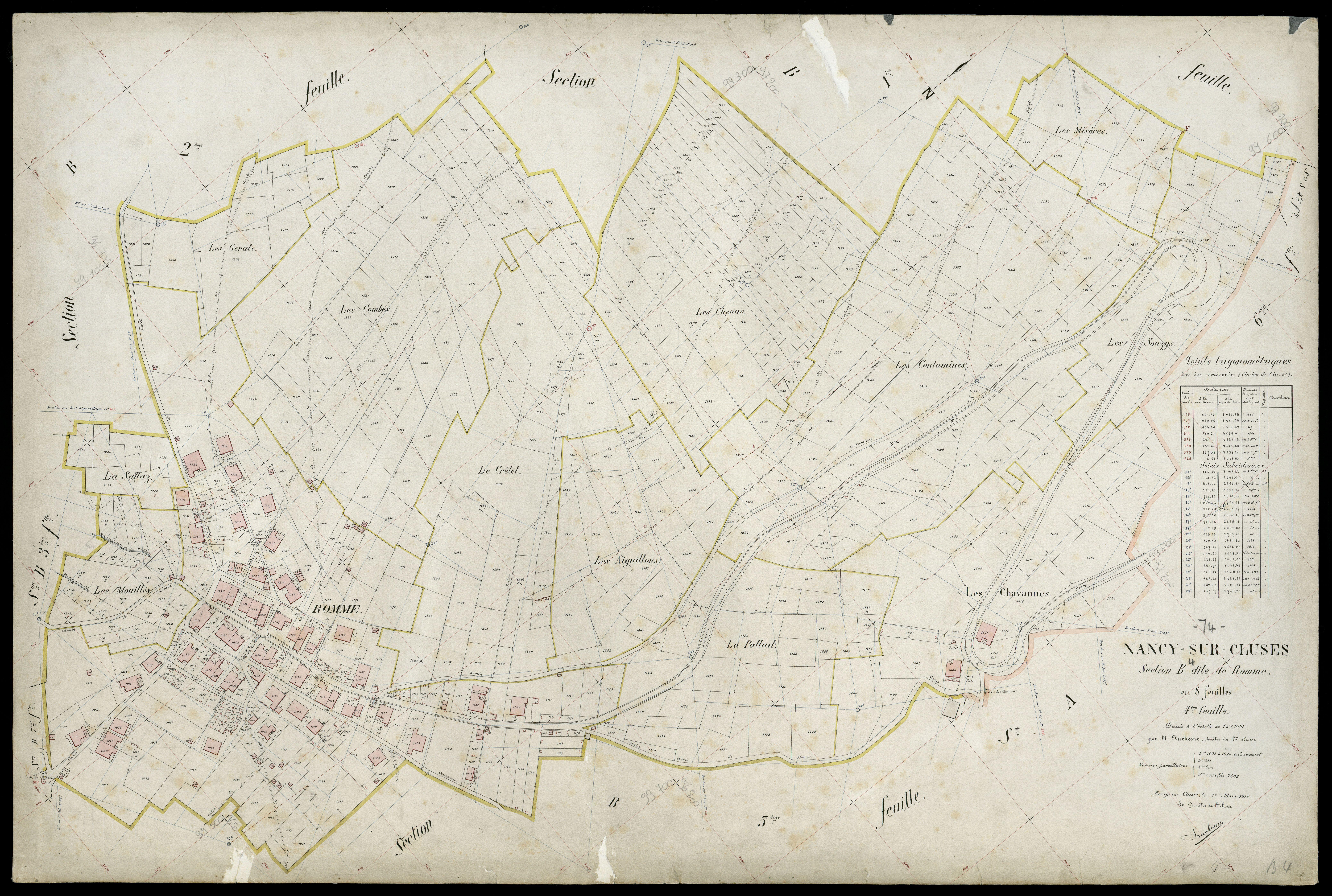 3 P 3 6538 - Feuille n° 5, parcelles n° 1624 à 2100 - 1er mars 1910