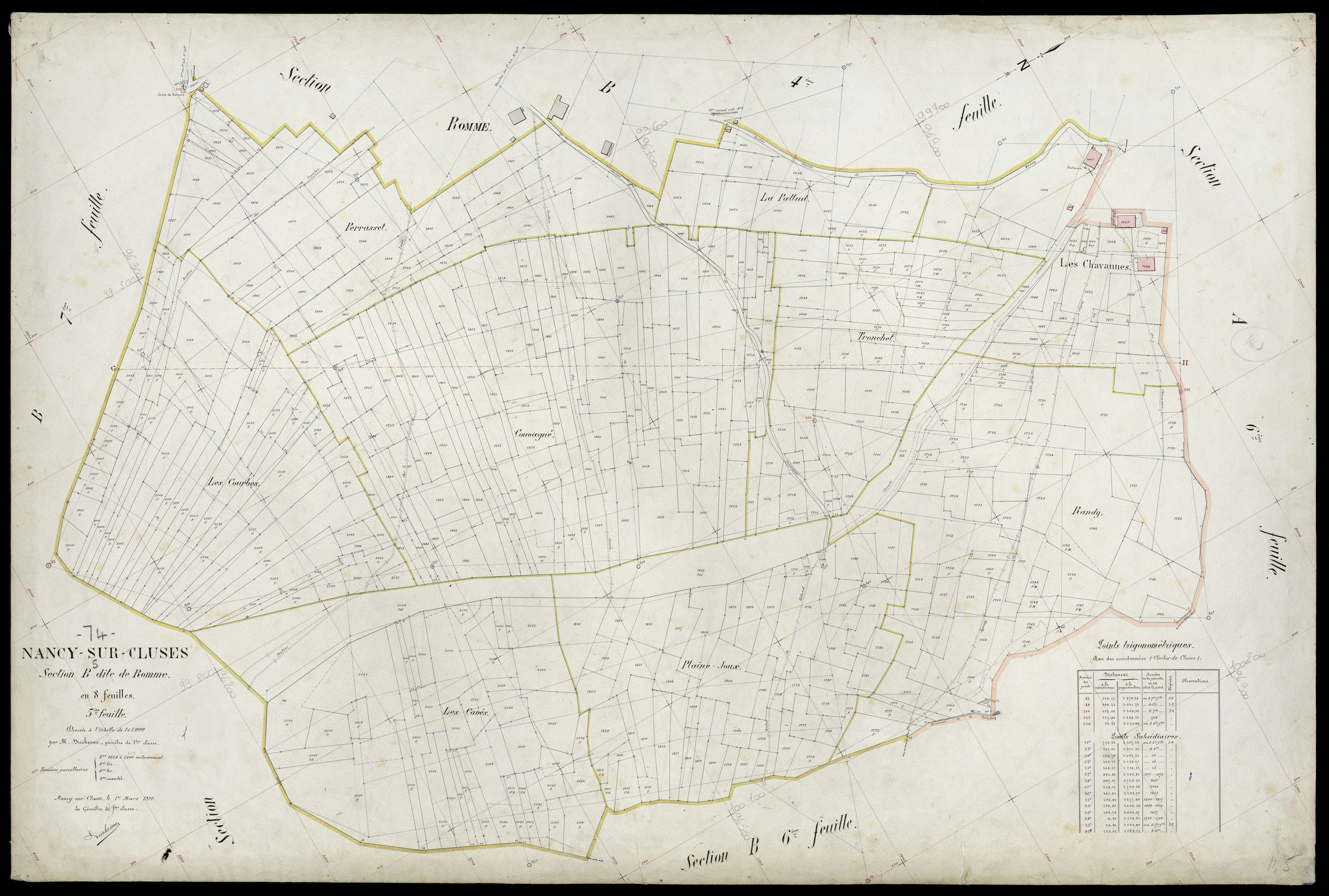 3 P 3 6539 - Feuille n° 6, parcelles n° 2101 à 2330 - 1er mars 1910