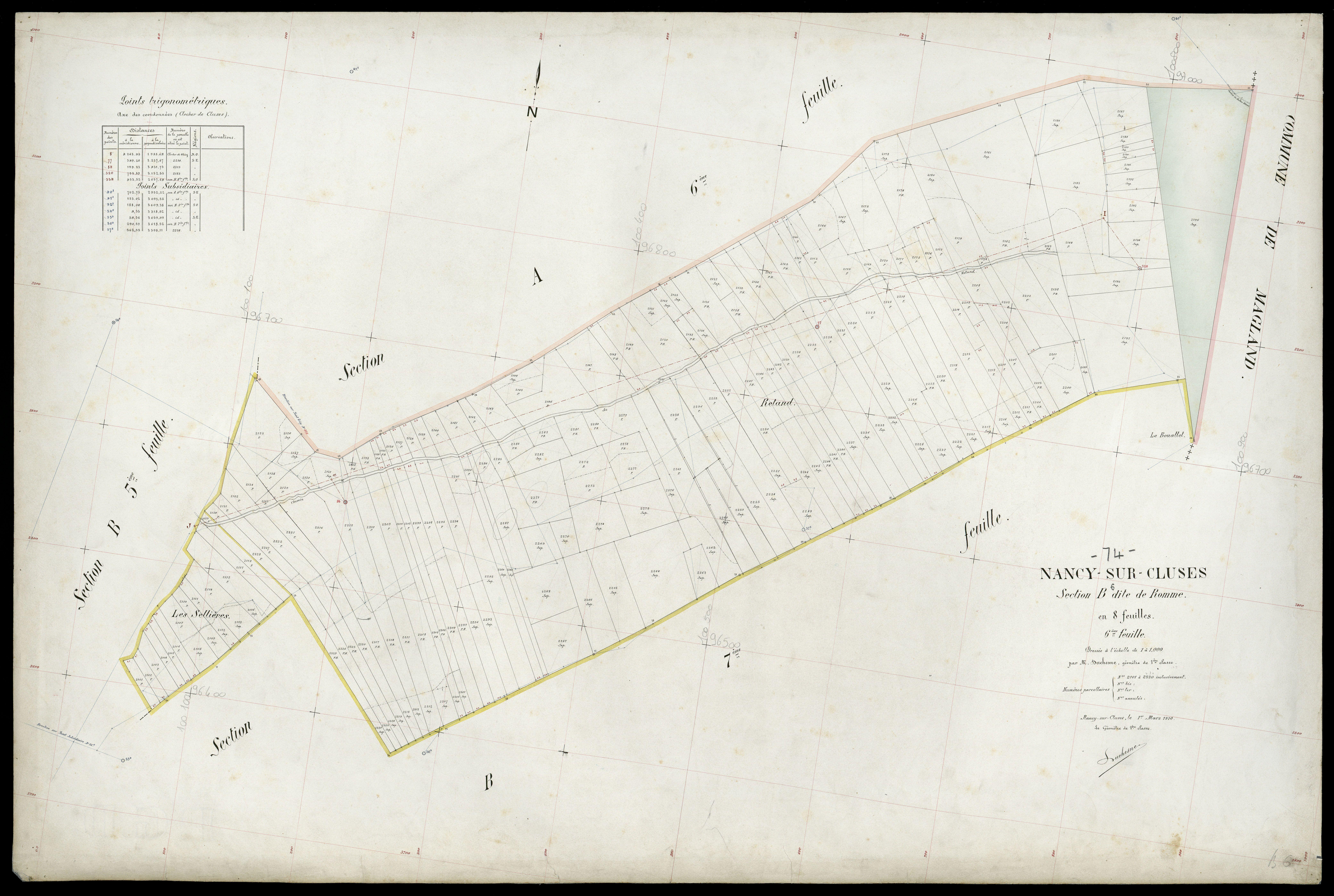 3 P 3 6540 - Feuille n° 7, parcelles n° 2331 à 2384 - 1er mars 1910