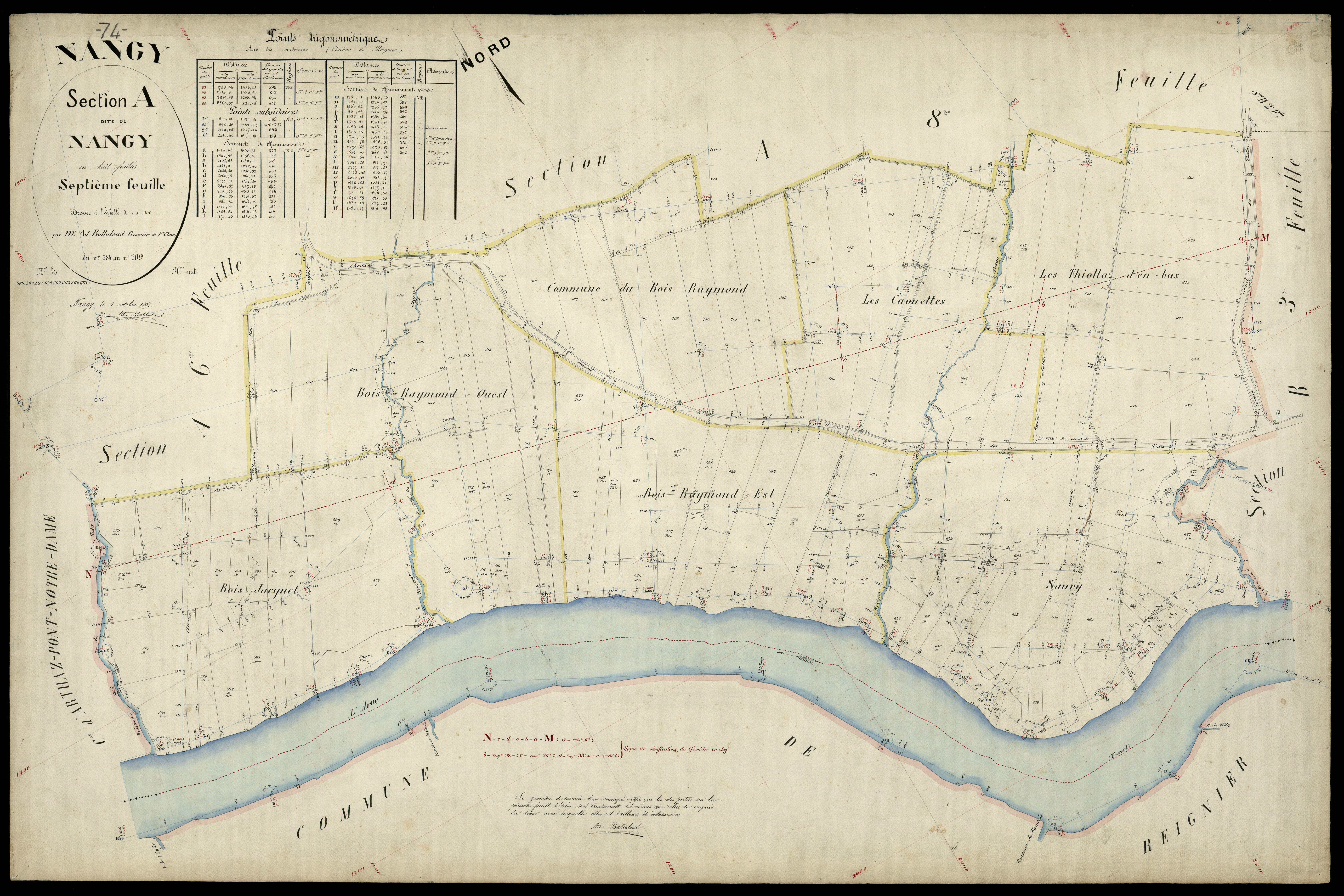 3 P 3 6550 - Feuille n° 8, parcelles n° 710 à 833 - 1er octobre 1892