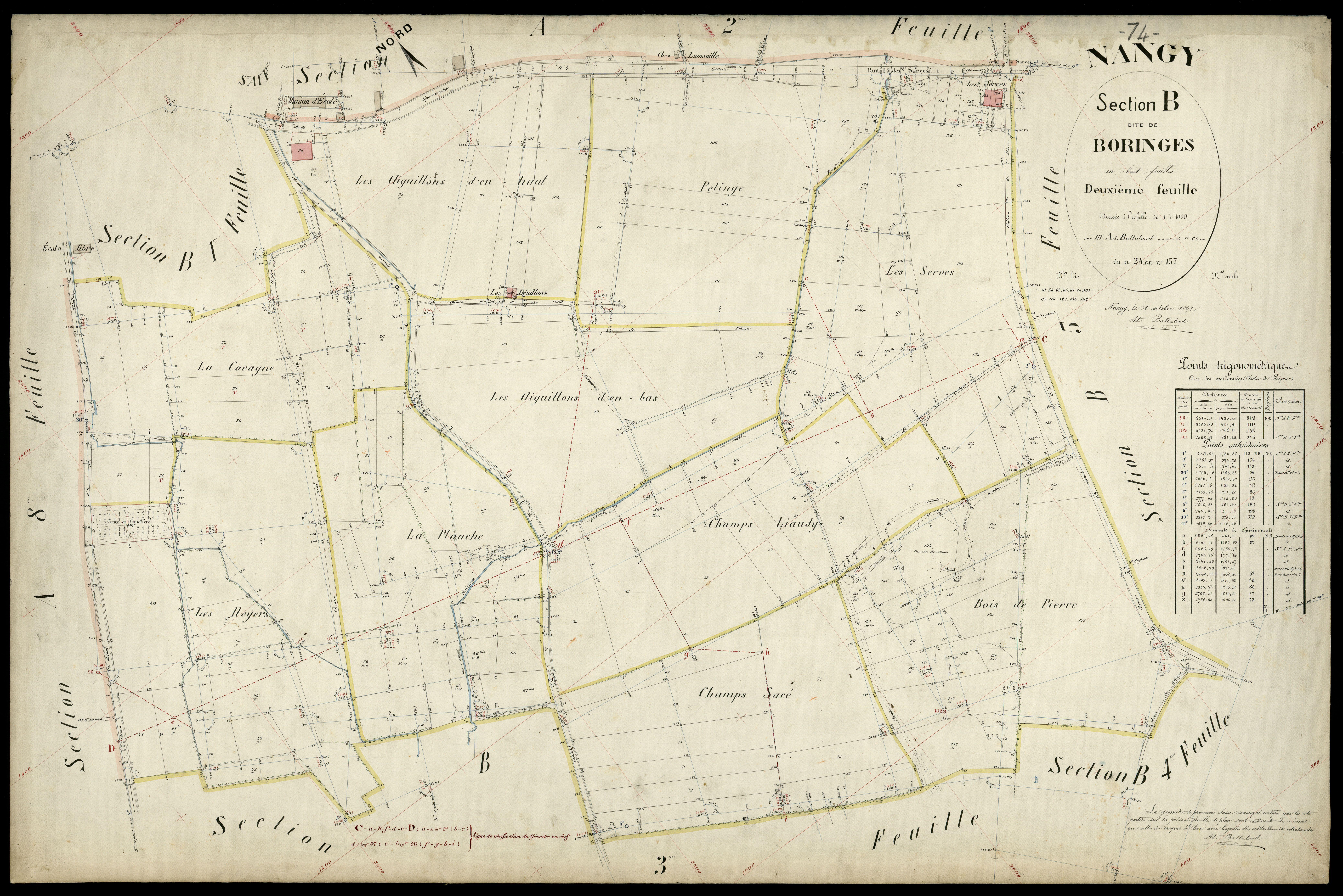 3 P 3 6553 - Feuille n° 3, parcelles n° 158 à 270 - 1er octobre 1892